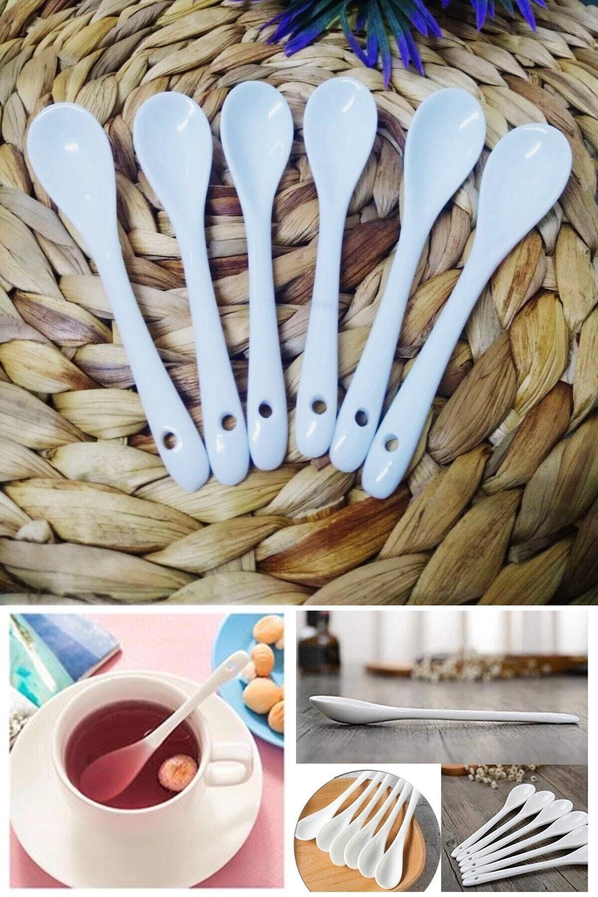 Genel Markalar 6 Adet Kristal Mama Baharat Kaşığı Kahve Süt Çay Tatlı Kaşığı 11 Cm Beyaz Renk fotoğrafı 2 (önizleme)