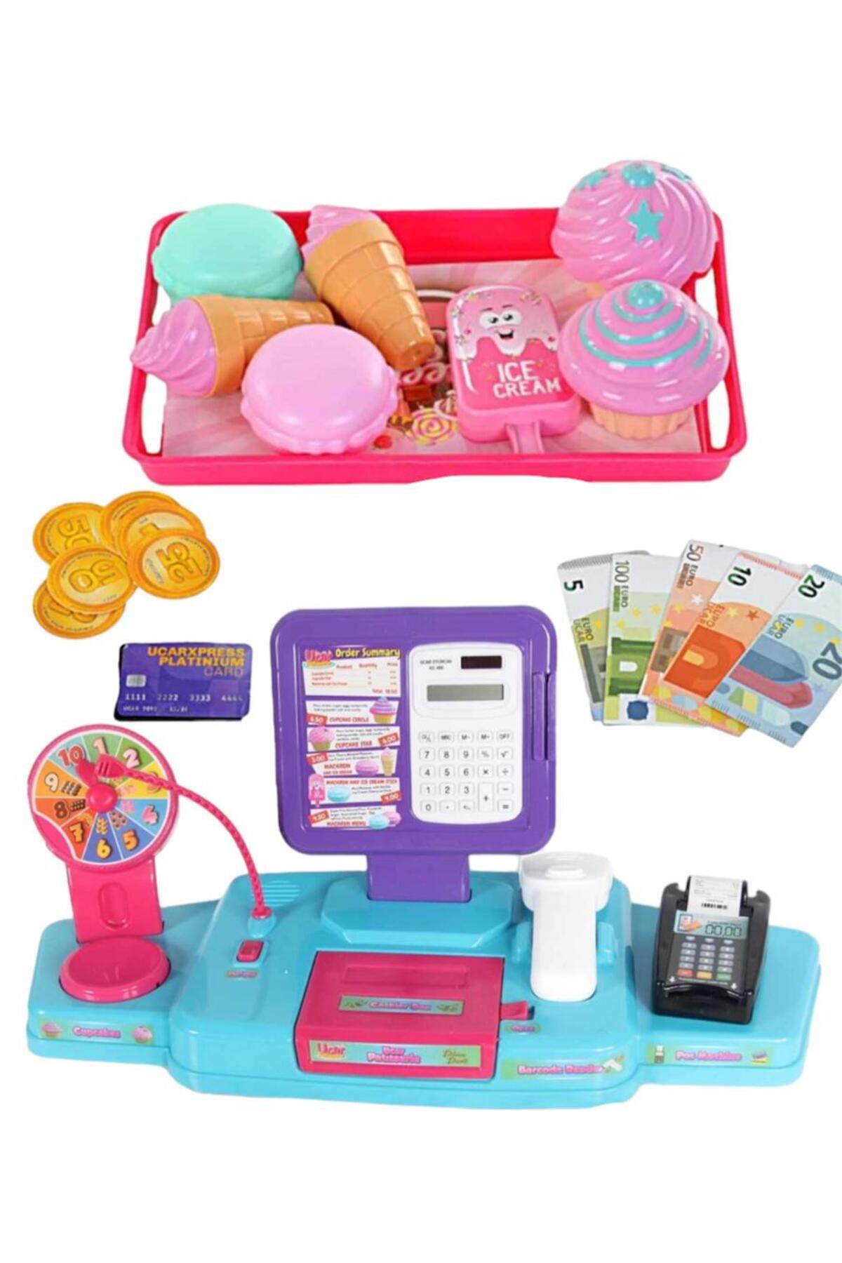 Patisserie Shop Cash Register Set with Accessory with Sound Battery Tray with Barcode Reader