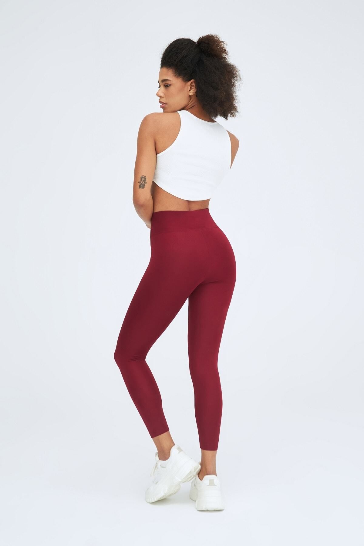 based on basics-One Size Tights Claret Red 5