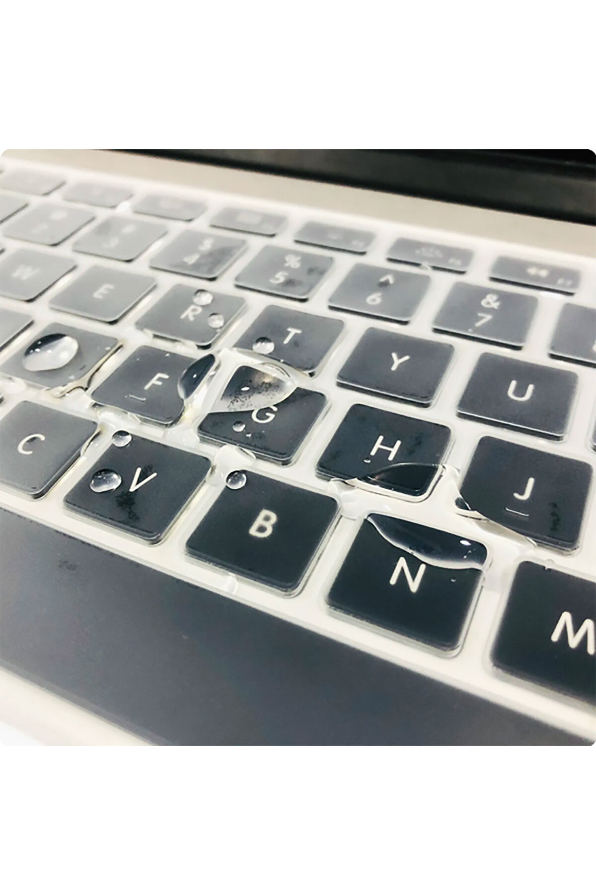 Macbook 13' 2017 A1466 Klavye Koruyucu Türkçe Q Klavye Buzlu Şeffaf Silikon Ped Macpad 4