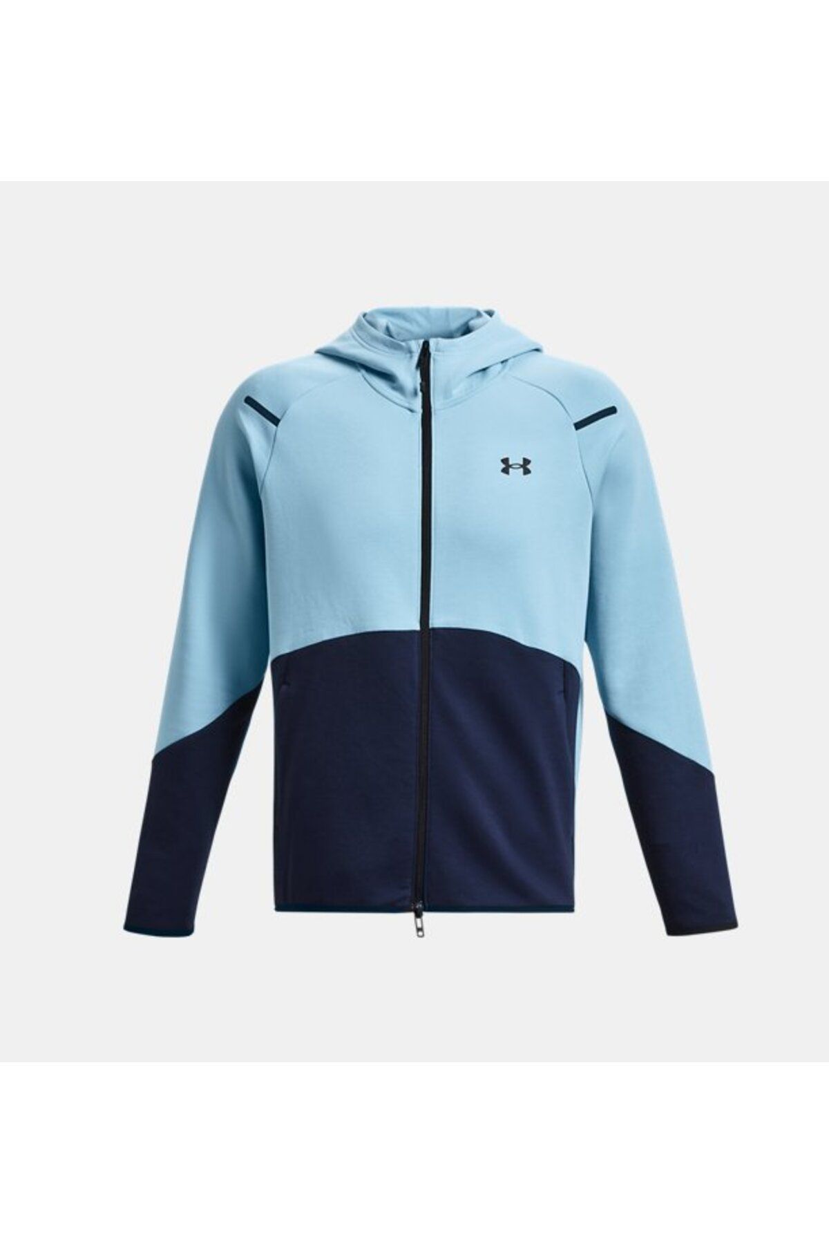 سویشرت ورزشی آبی مردانه پشم گوسفند غیرقابل توقف با زیپ اندازه کامل Under Armour