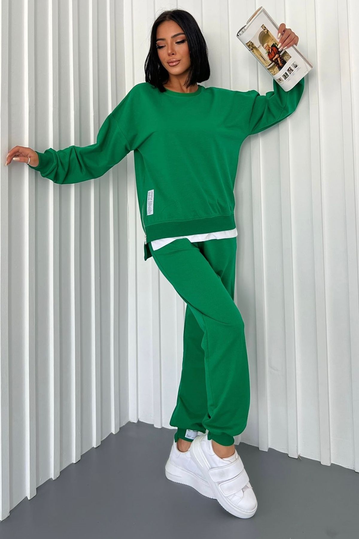 Green adidas tracksuit set hot sale