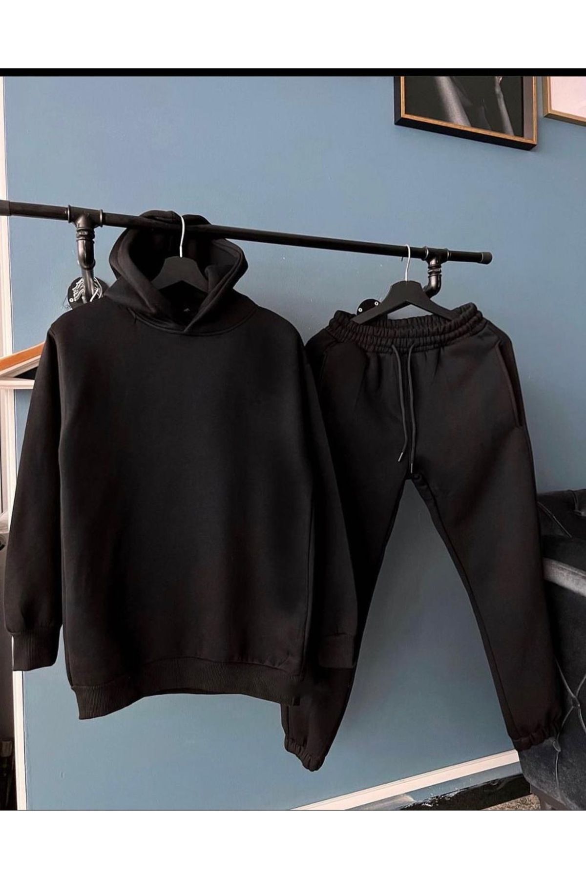 Adv sory Tracksuit Set Three Thread Ribbed Unisex Oversize Trendyol