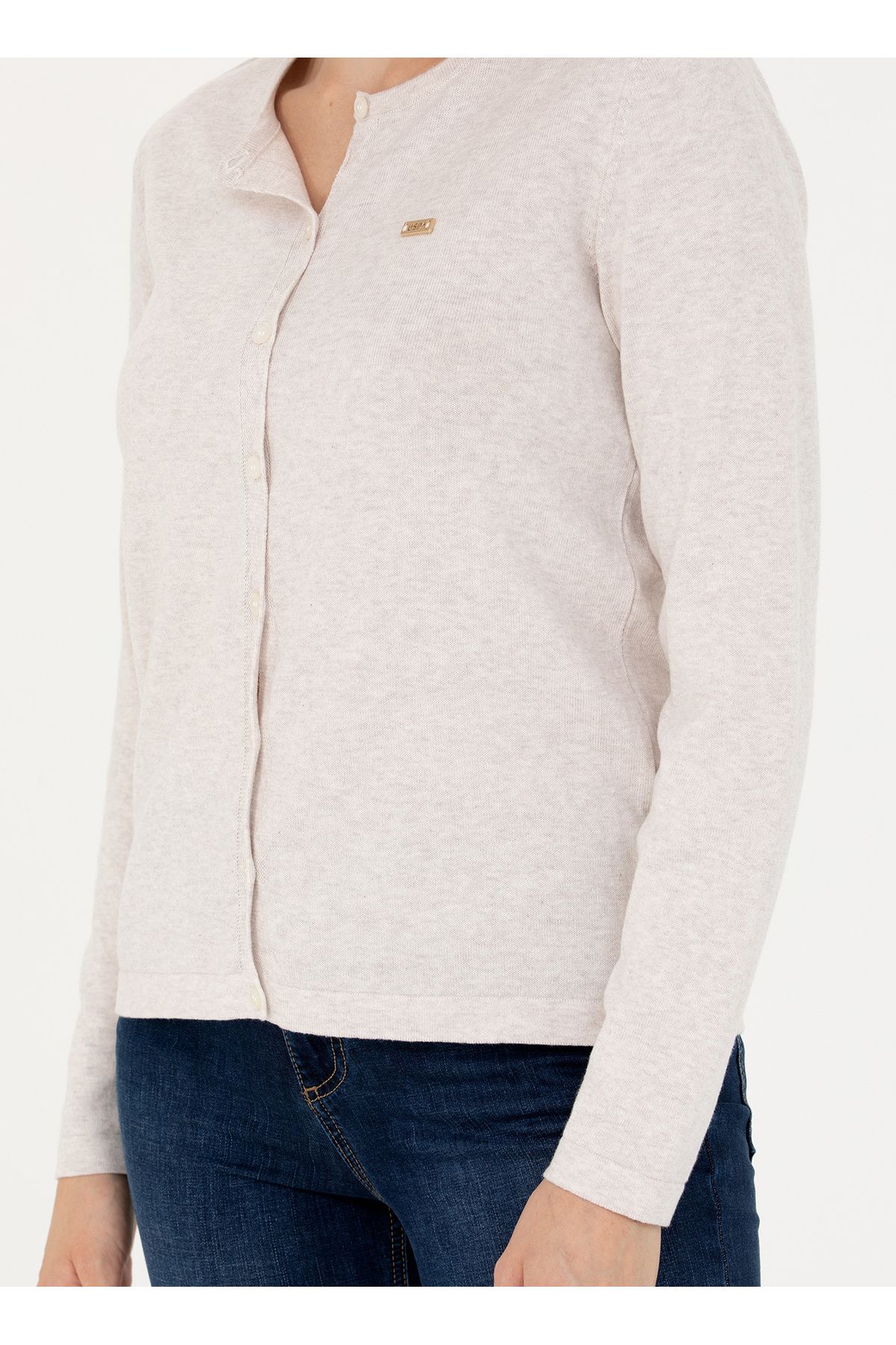 U.S. Polo Assn.-BASE. Polo Assn. Stone Melange Women's Cardigan GLT01-BSK23 6