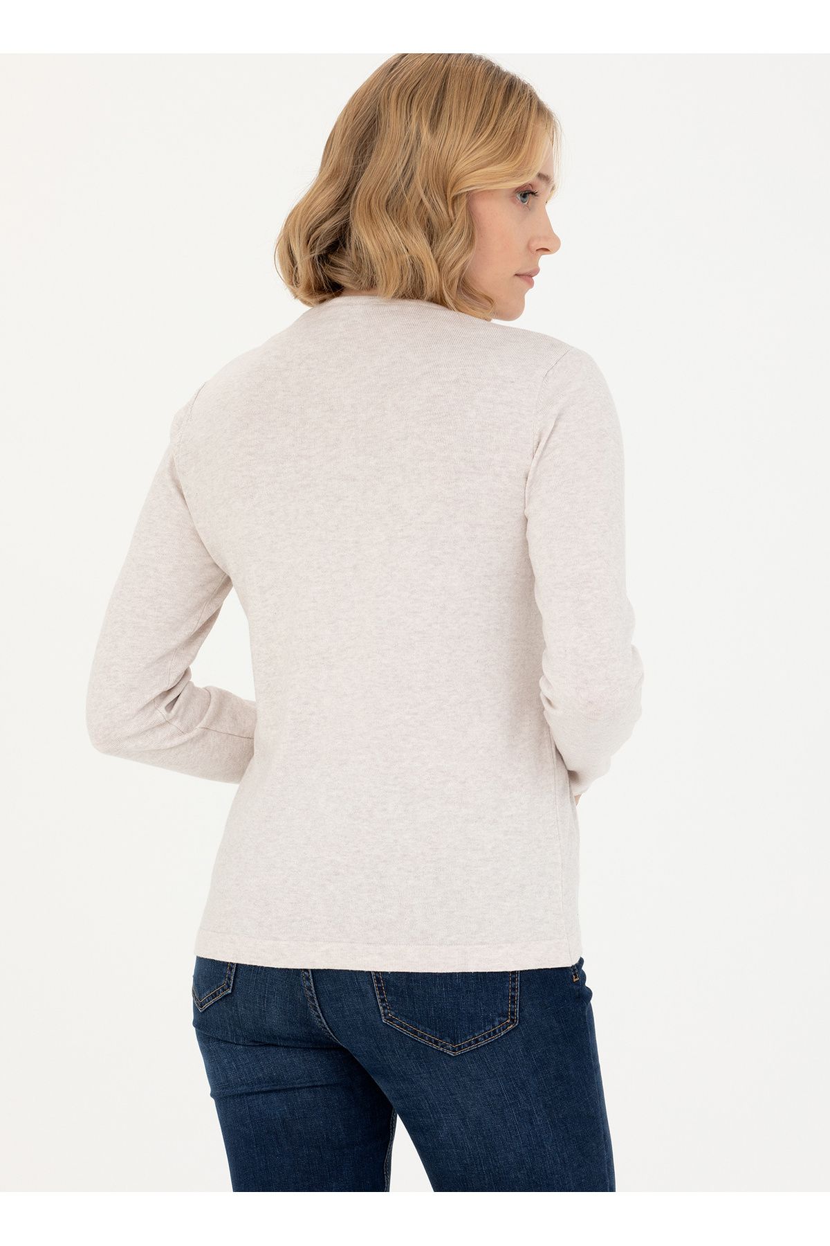 U.S. Polo Assn.-BASE. Polo Assn. Stone Melange Women's Cardigan GLT01-BSK23 5