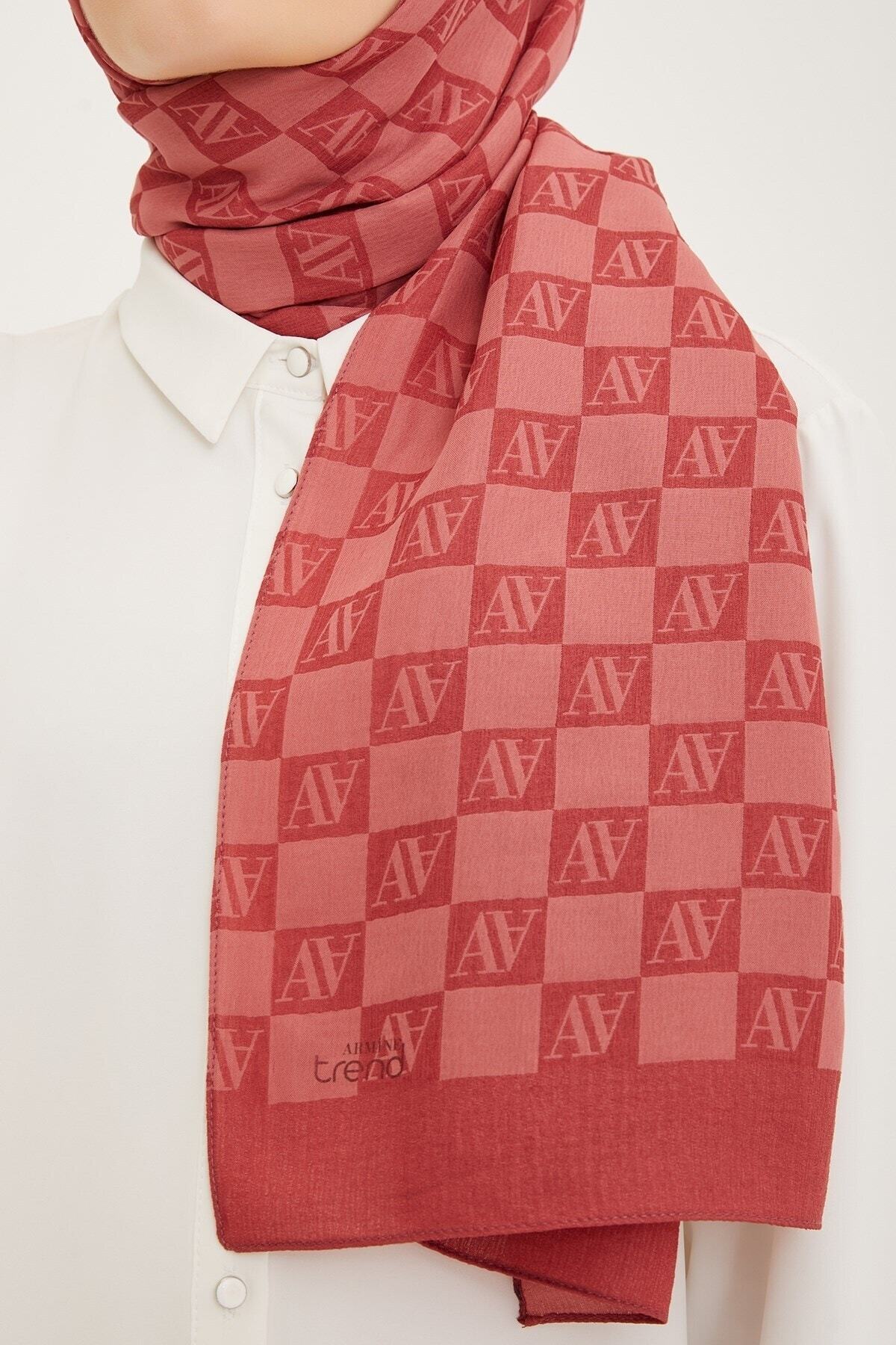 شال زنانه صورتی آرمینه | 22001 اورجینال - تصویر 2