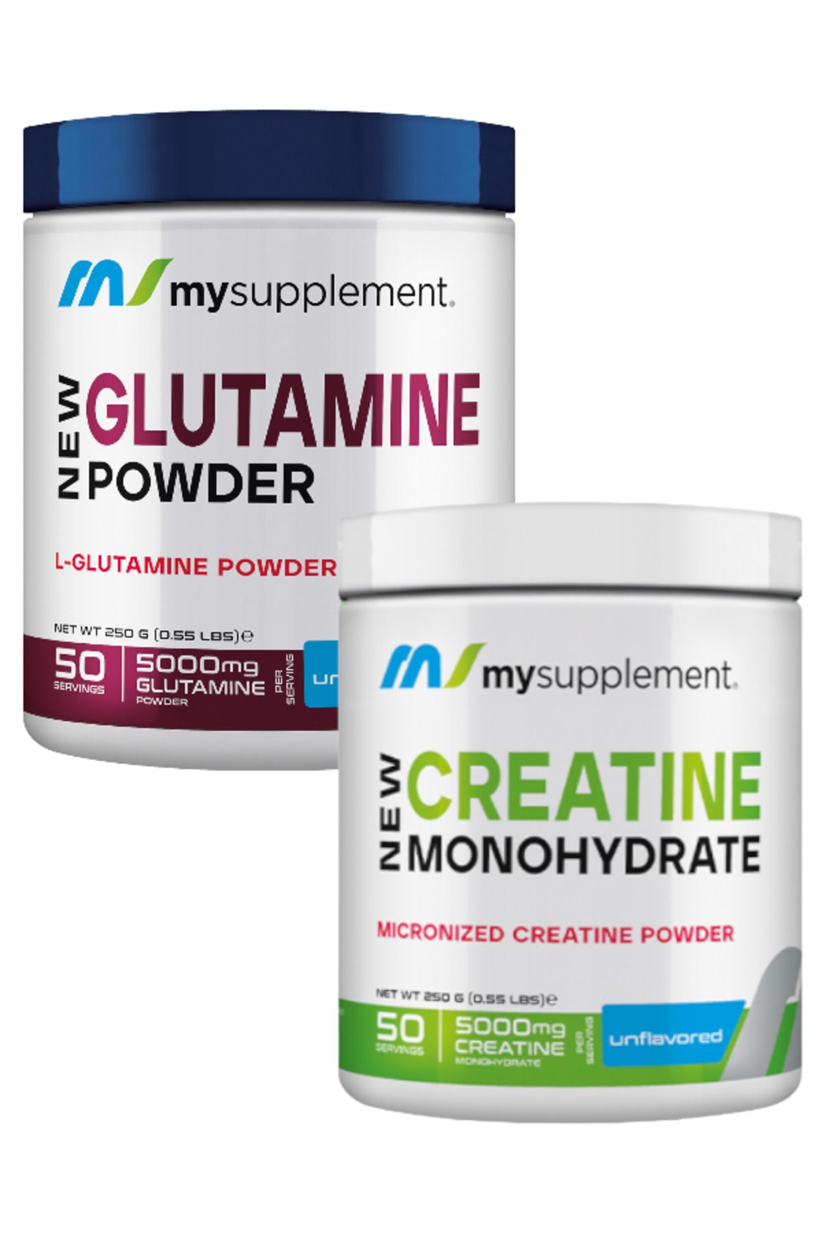 Creatine Monohydrate %100 Mikronize Kreatin 250 gr 50 Servis Glutamine 250 gr Glutamin 50 Servis