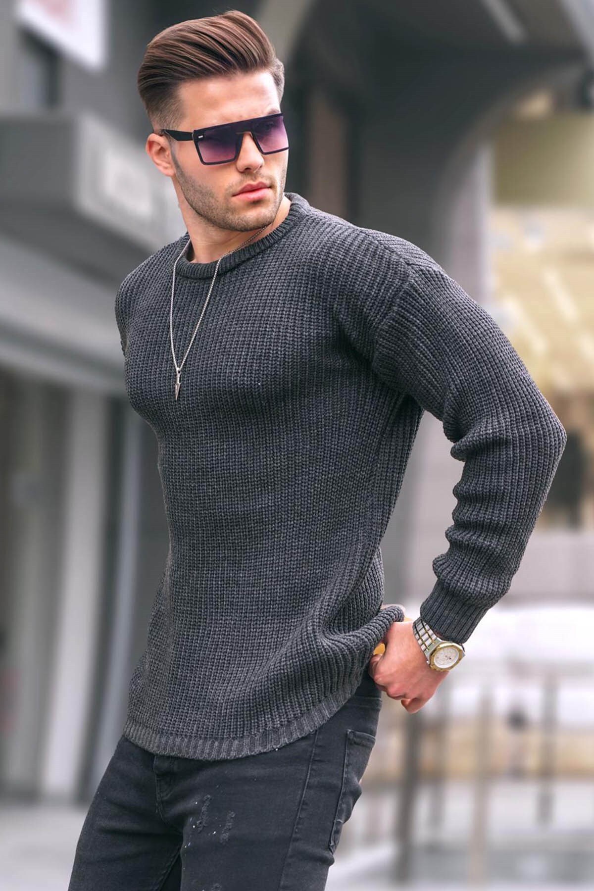Madmext Sweater - Gray - Regular fit - Trendyol