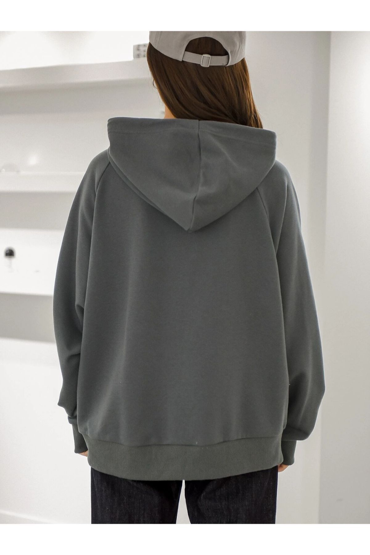 Dark gray online hoodie women's