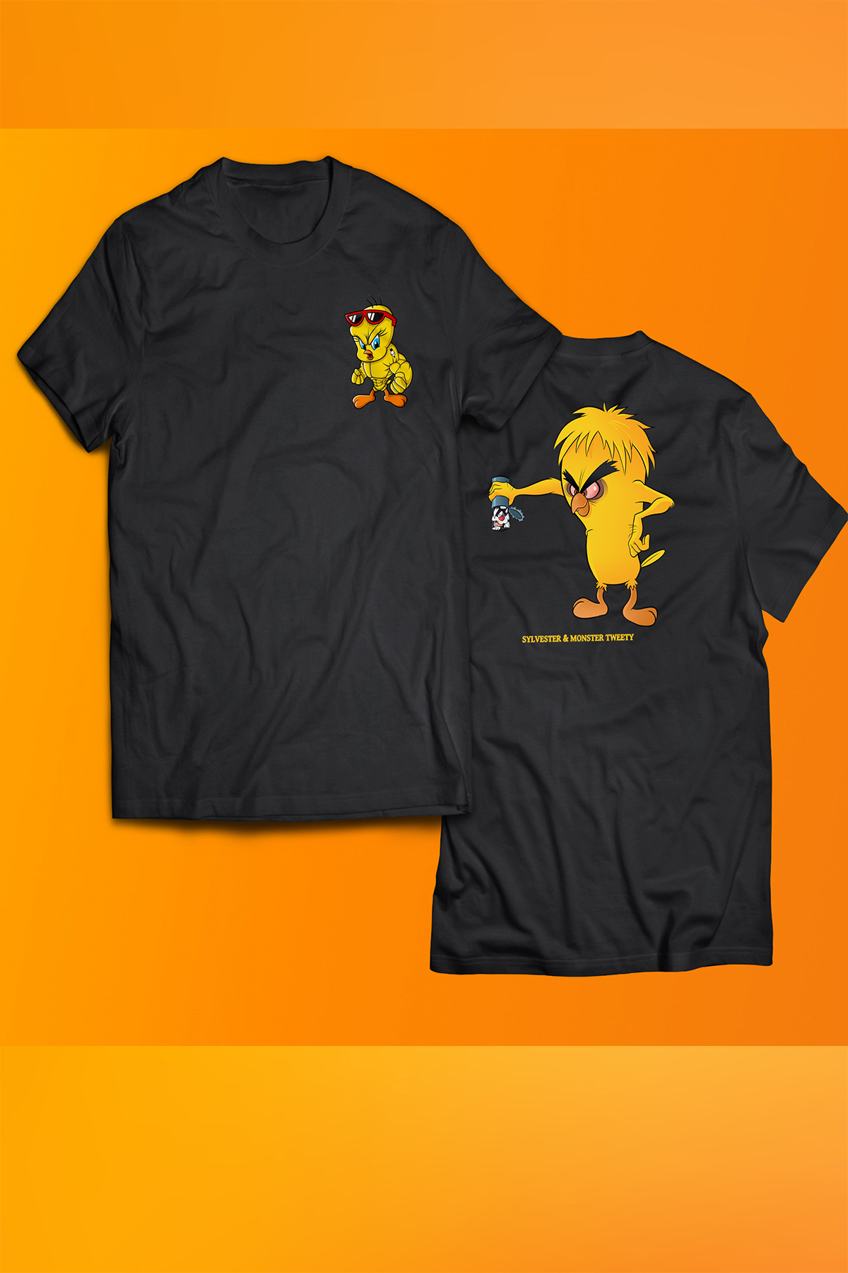 Monster Tweety Printed 100% Cotton Oversize T-shirt Plus Size T-Shirt