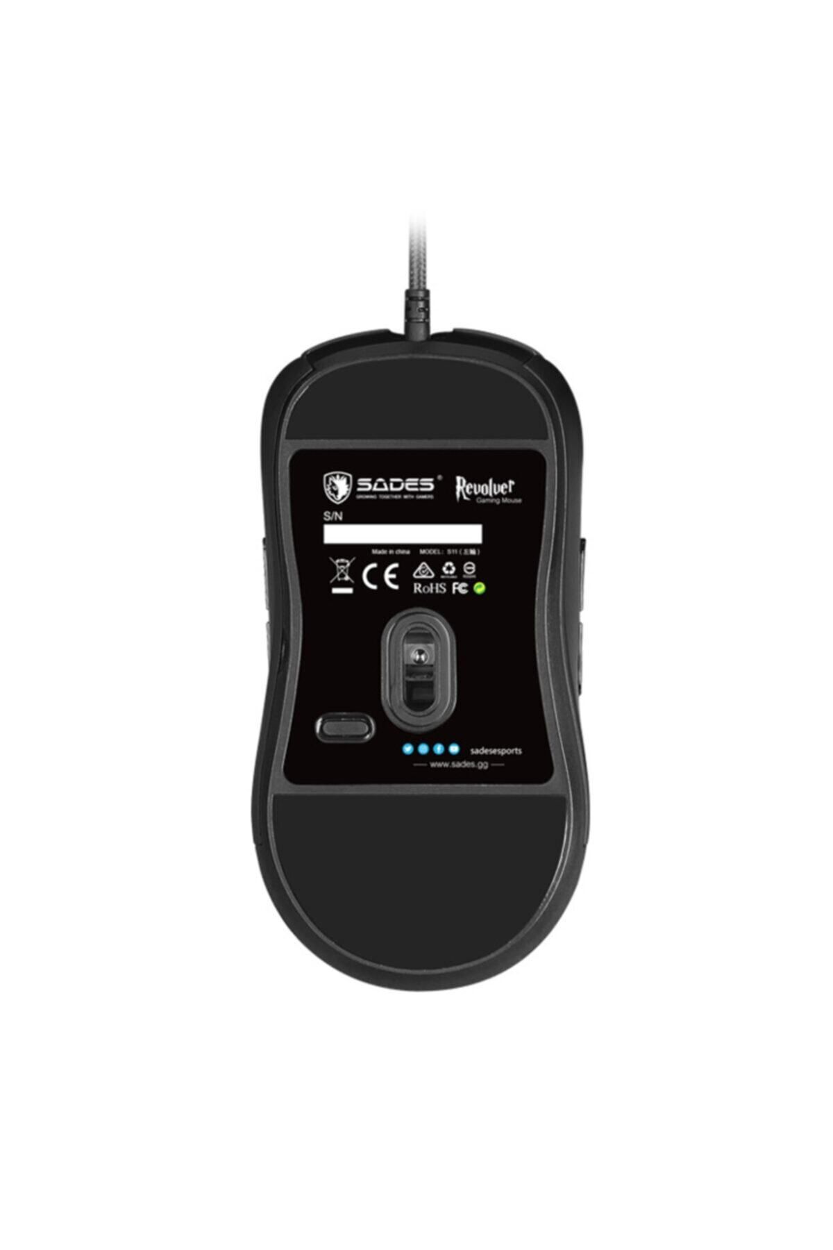 Sades-S11 Revolver Rgb Gaming Gaming Mouse - Black/Blue 6