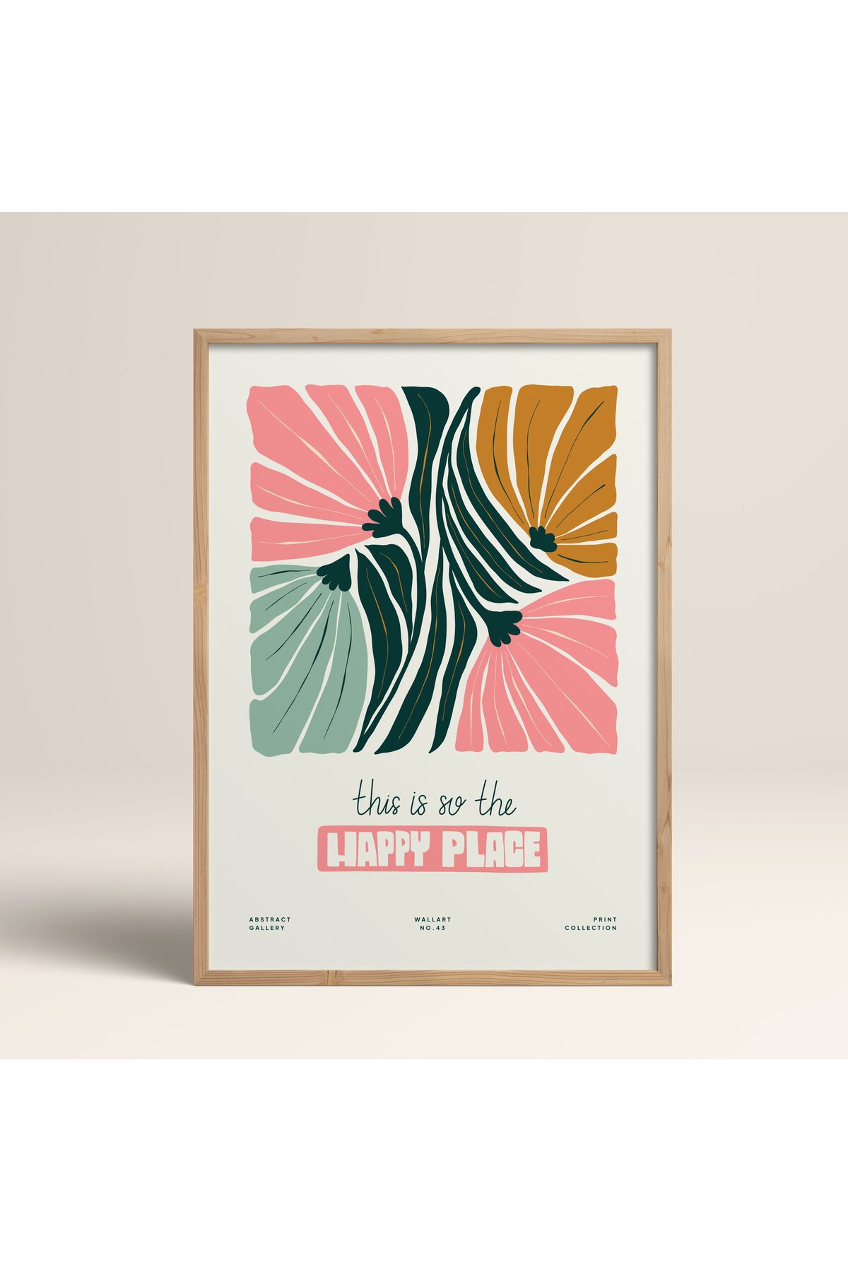 Natural Wooden Framed Painting Framed Poster Artistic Modern Wall Decor (FLOWER204 - wood-30X40)