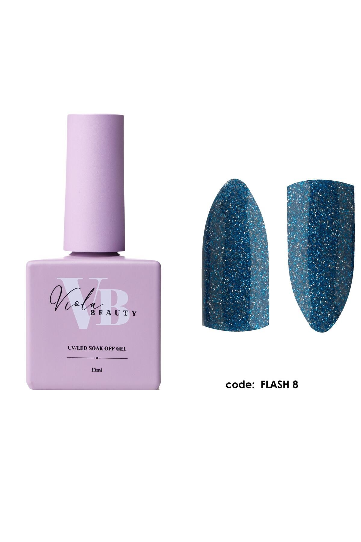 بطری های جدید 13 میلی لیتری 13 میلی لیتری لاک ناخن دائمی براق منعکس کننده نور فلاش VIOLA BEAUTY