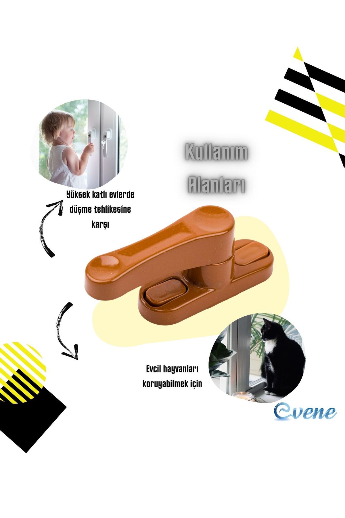 Evene-Pimapen 3 قطع قفل باب القهوة - نافذة، قفل أمان ومزلاج 8