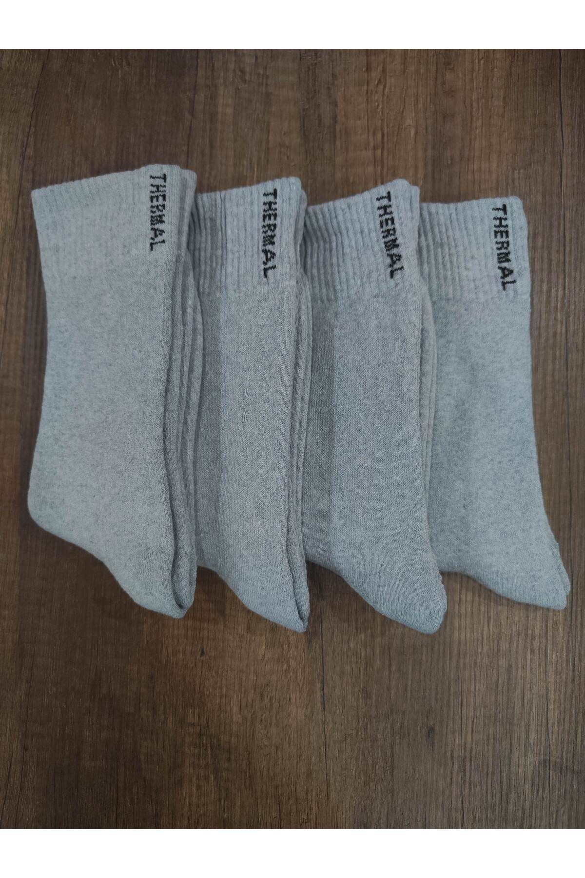 Leement socks Men s Winter Thermal Towel Socks 4 Pairs Seamless Thick Socks
