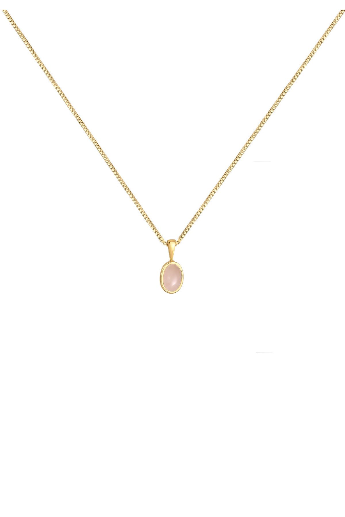 ELLI-Halskette für Damen – Edelstein, Basic Timeless, rosa Quarz, 925er Sterlingsilber 2
