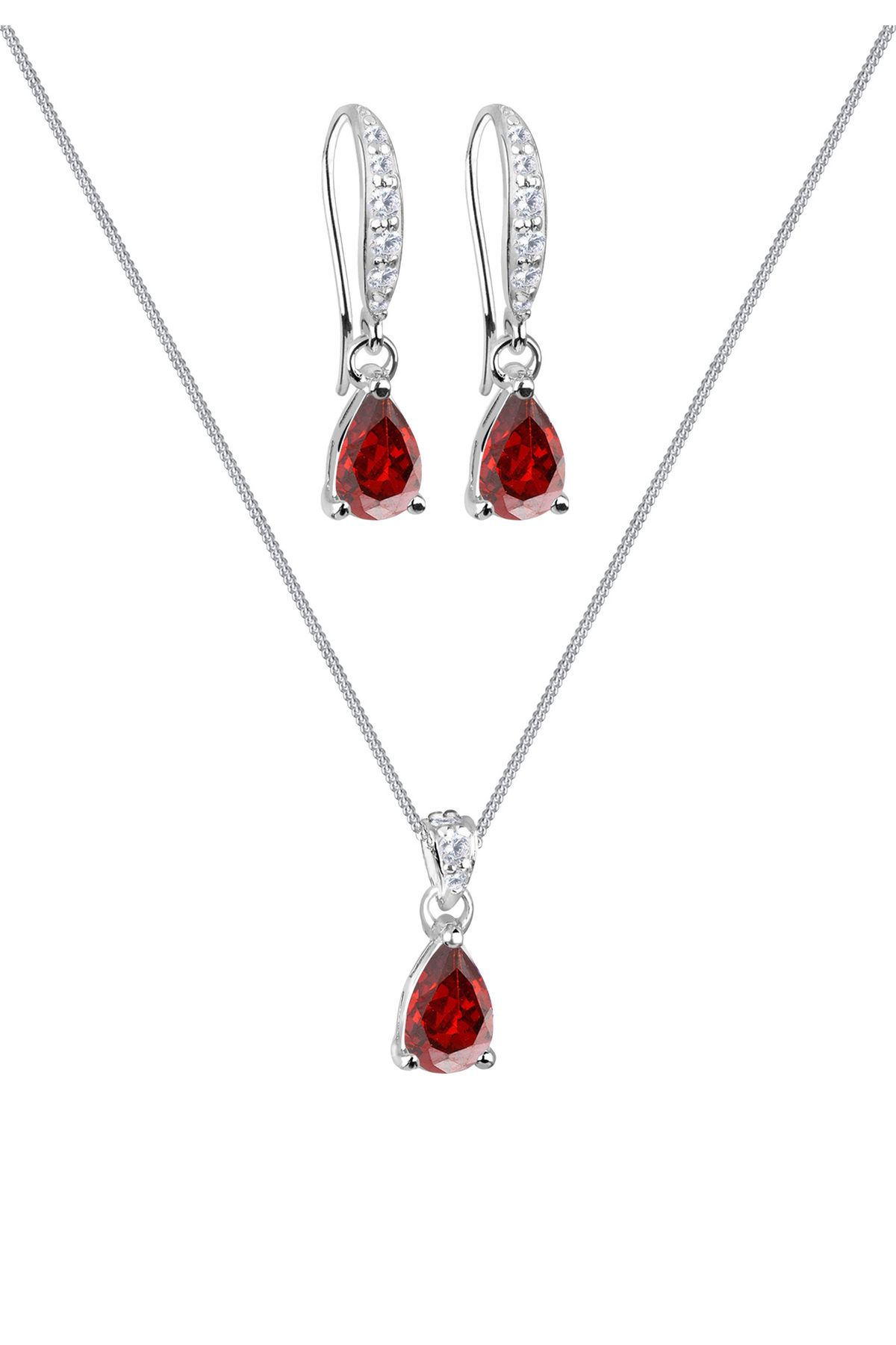 ELLI-Schmuckset Tropfen Zirkonya 925 Ayar Gümüş 2