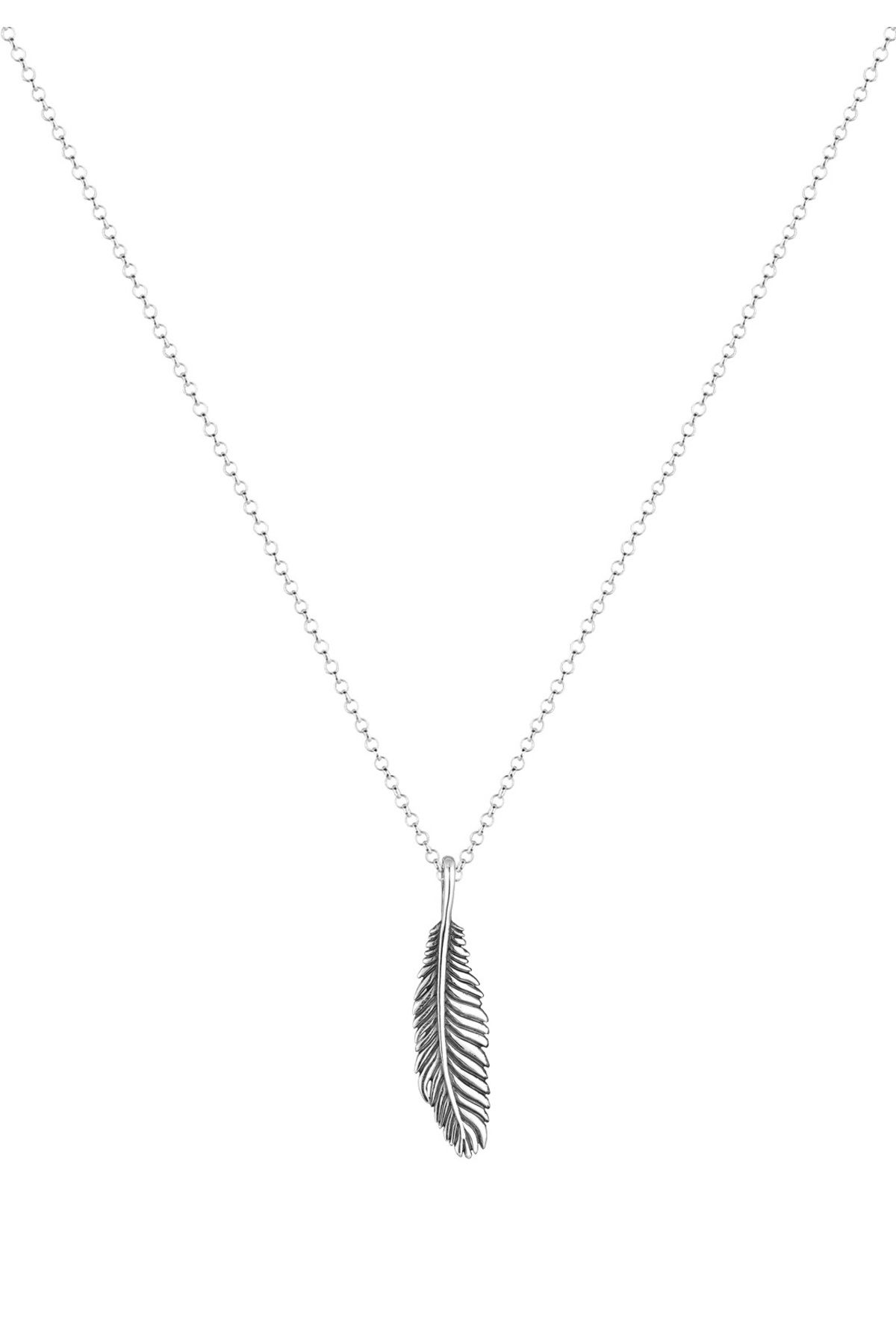 Casual - 925 Herren Basic KUZZOI Halskette Trendyol Silber Feder Anhänger