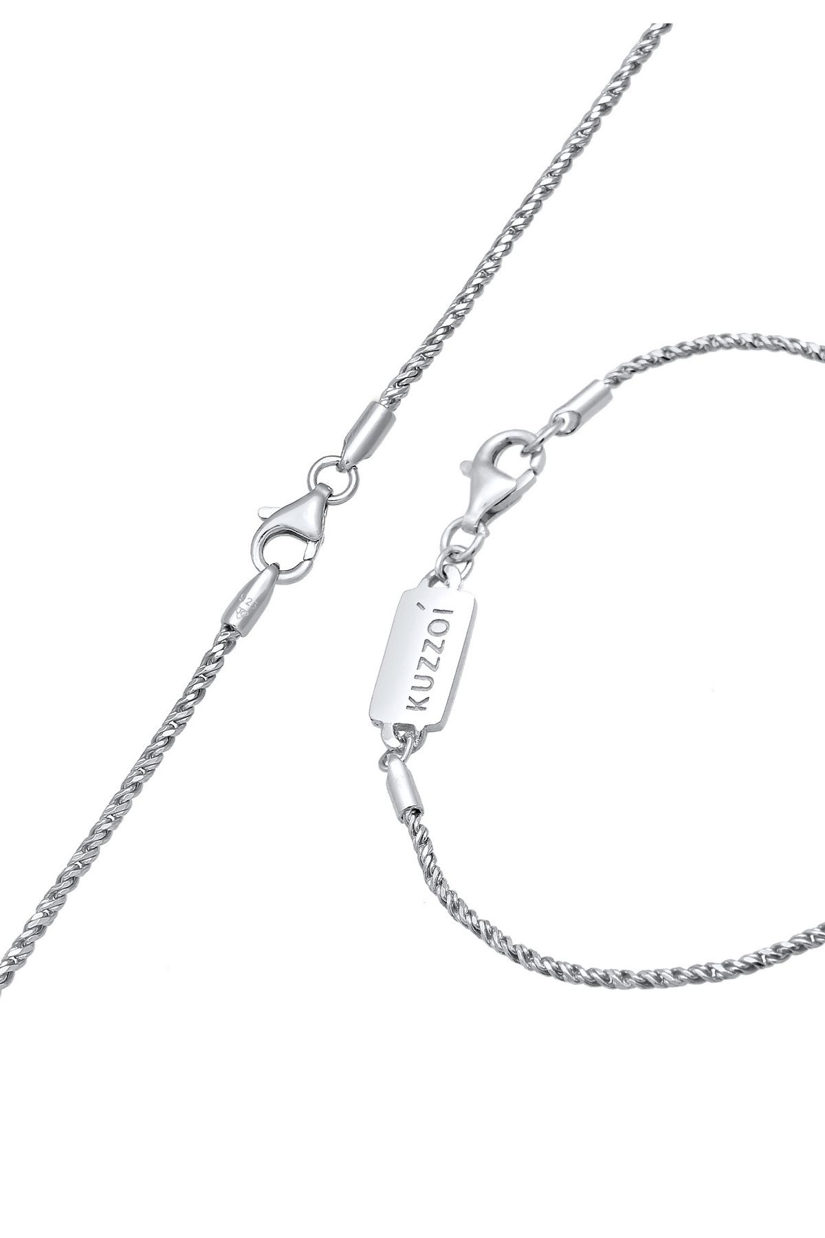 KUZZOI-Schmuckset Kette Kol Bandı Kordel Basic 925 Gümüş 4