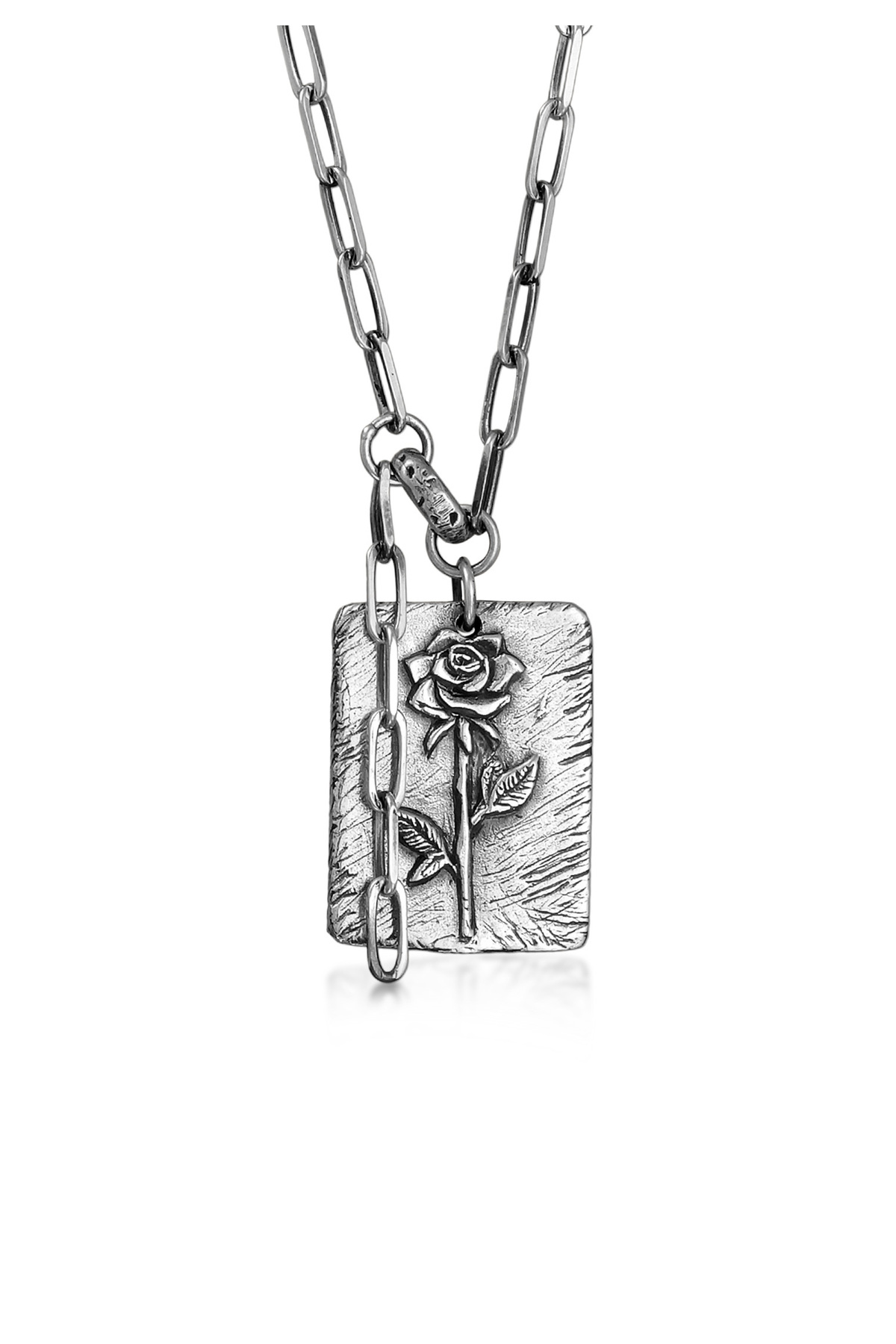HAZE & GLORY Trendyol Silber Romantik Halskette Rose - oxidiert 925 Vintage
