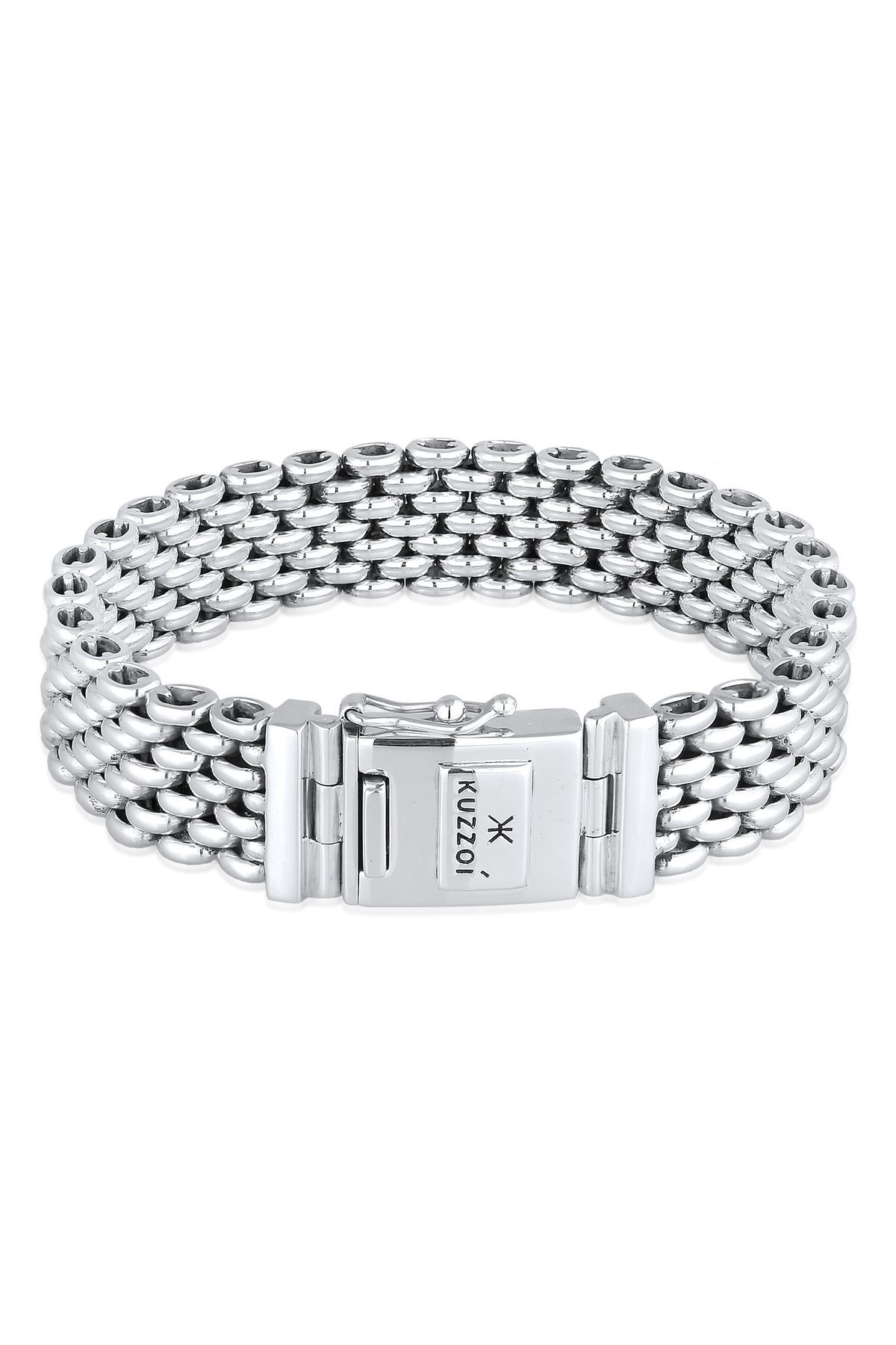 KUZZOI-Armband Herren Robuster Kastenverschluss 925 Sterling Silber 1