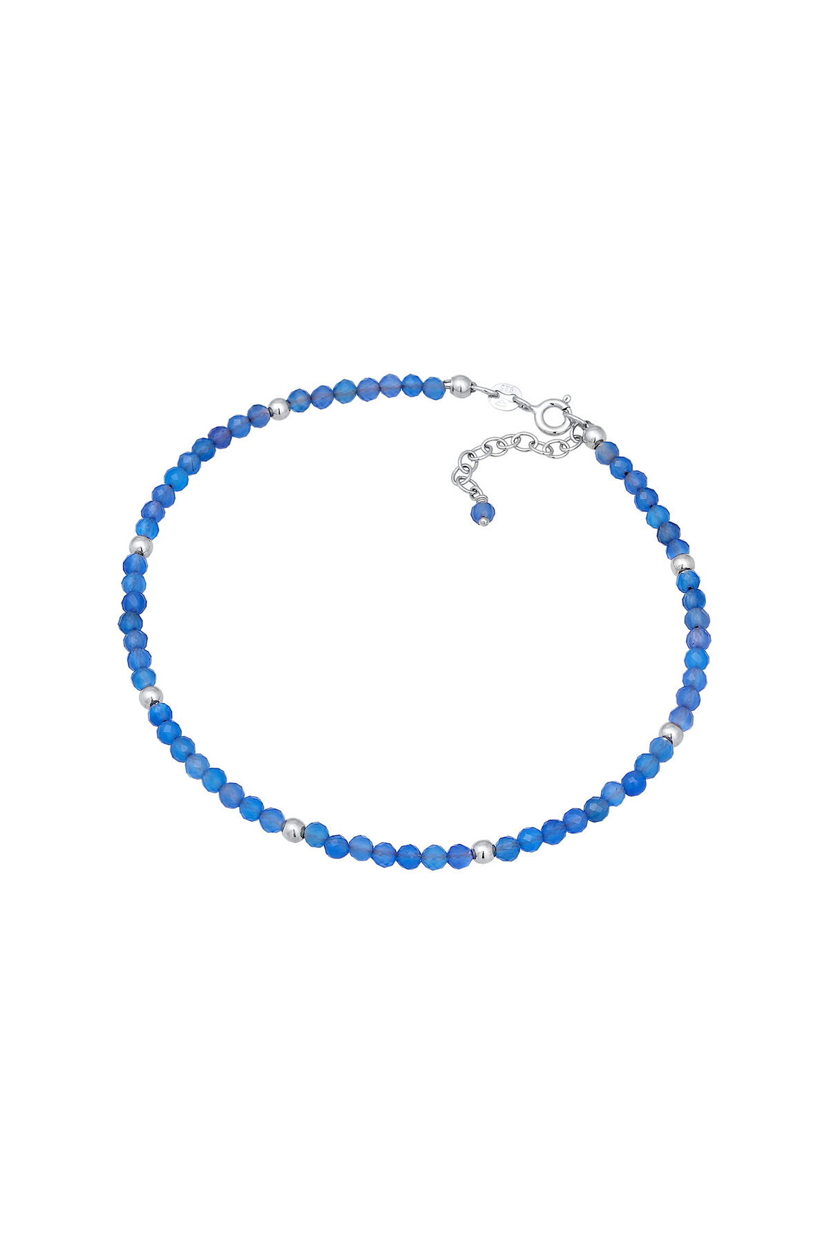 ELLI Achat Fußschmuck 925 Blau Trendyol - Strand Sommer Perlen Silber