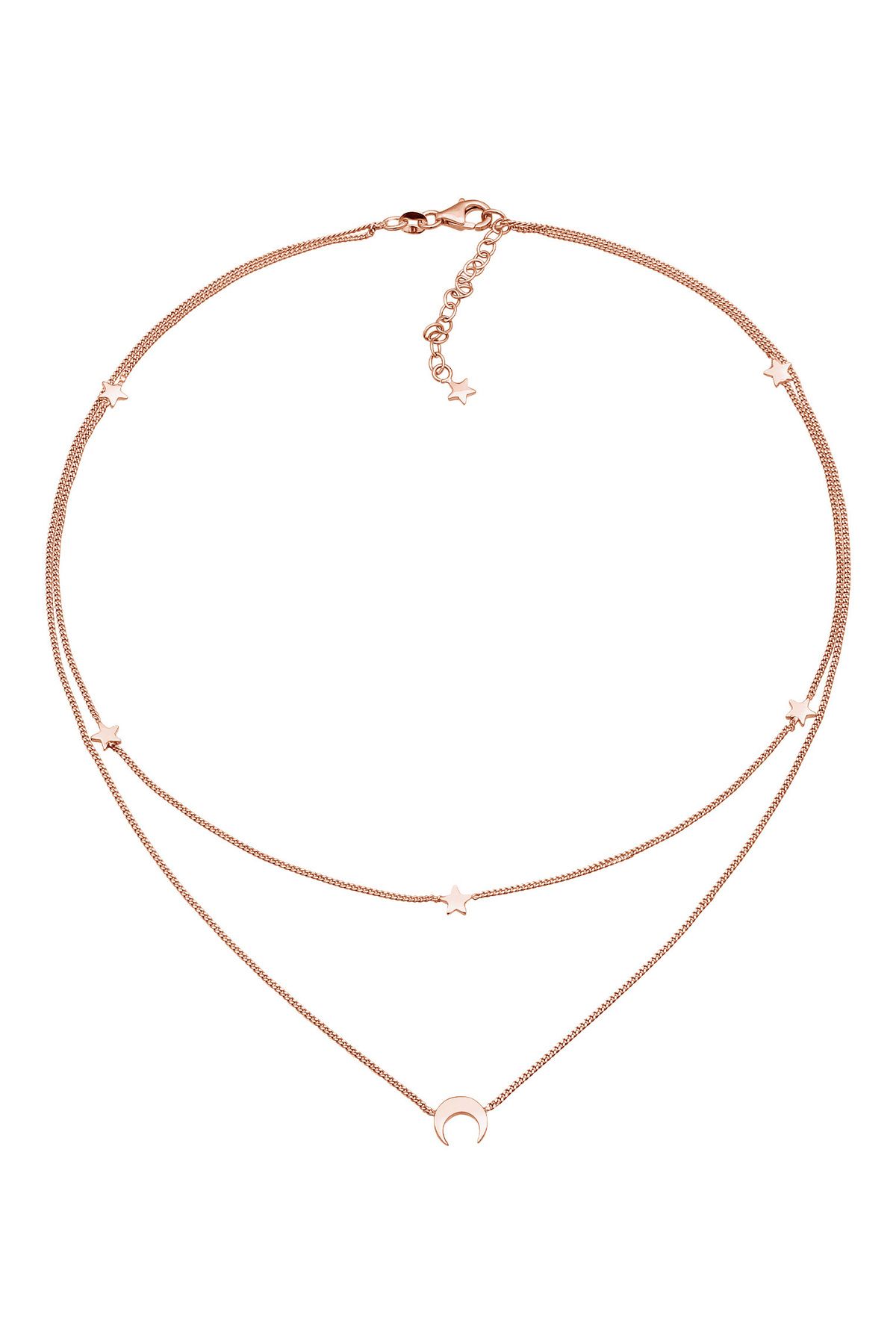 ELLI-Halskette Layered Choker Astro Halbmond Sterne 925 Silber 3