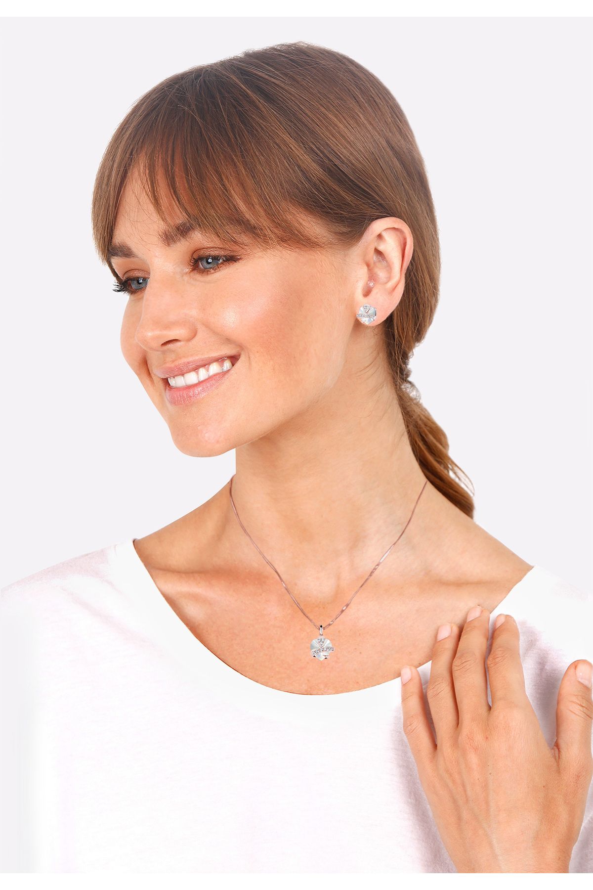 ELLI-Schmuckset Herz Glamourös Kristalle 925 Gümüş 6