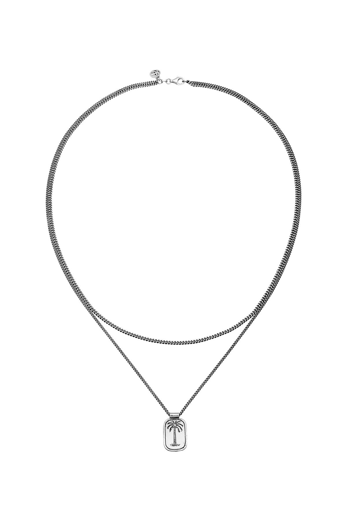 Layer Plättchen GLORY - 925 HAZE & Coconut Silber Palme Halskette - Trendyol Society