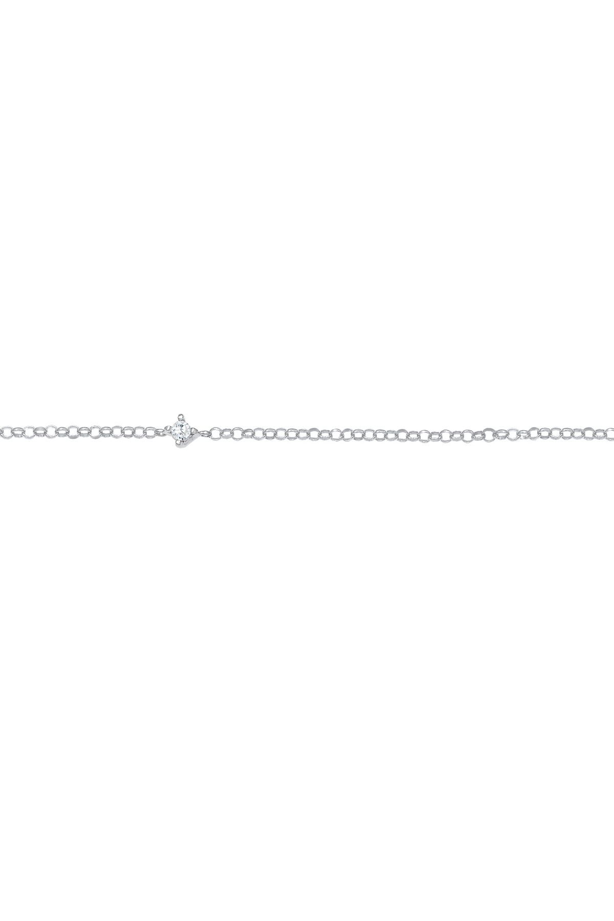 ELLI-Halskette Choker Erbskette Zirkonia Solitär Zart 925 Silber 2
