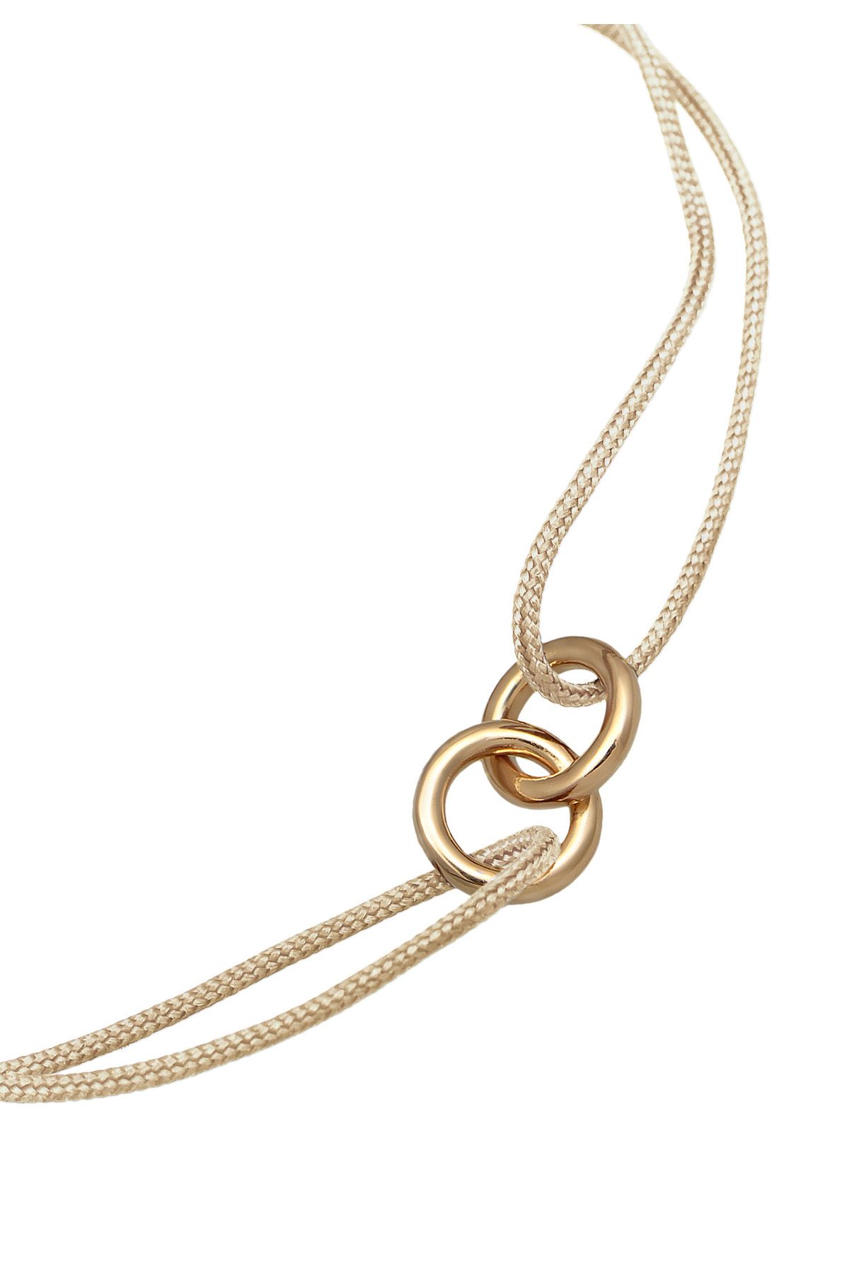 ELLI-Armband Damen Circle Geo Minimal mit Nylon braun aus 925 Sterling Silber vergoldet 3
