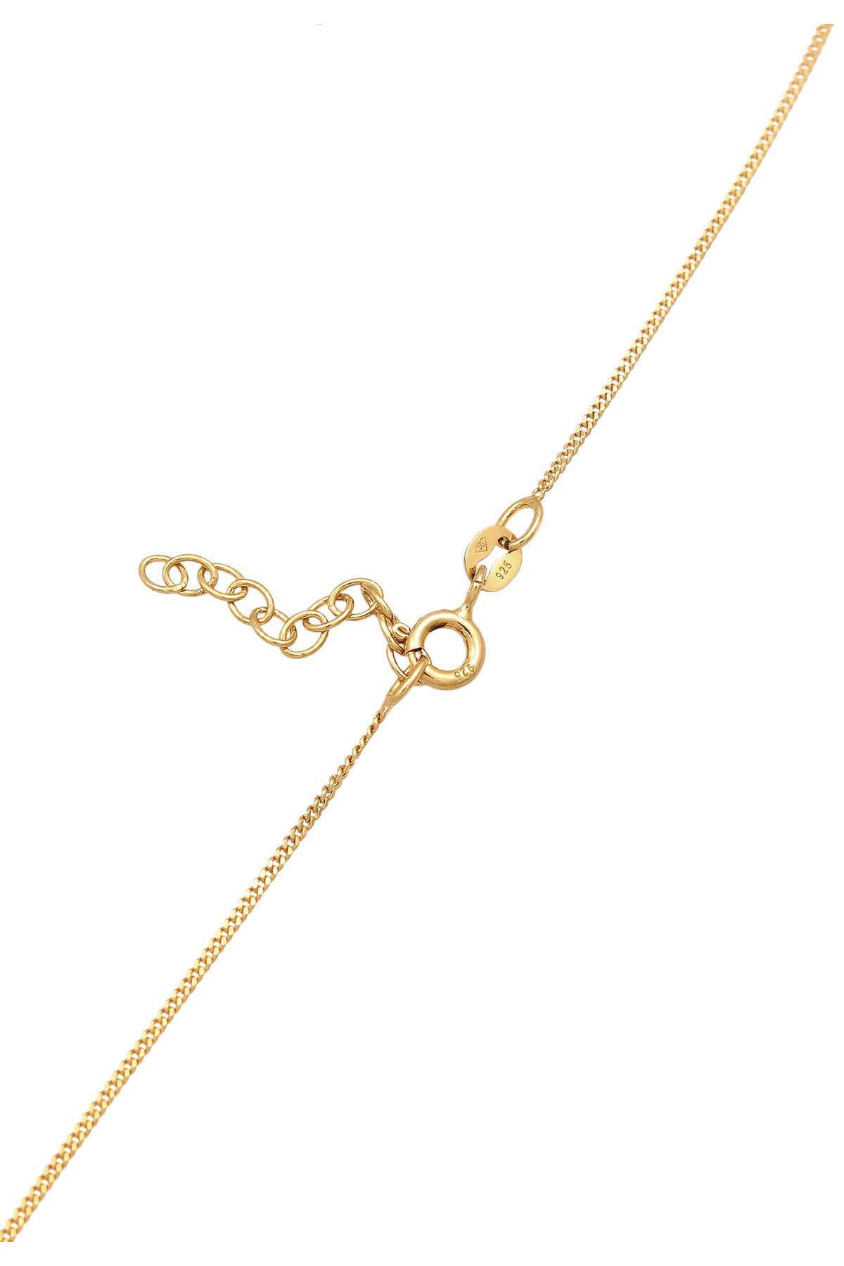 ELLI-Halskette Damen Choker Basic mit synthetischem Smaragd in 925 Sterling Silber vergoldet 5