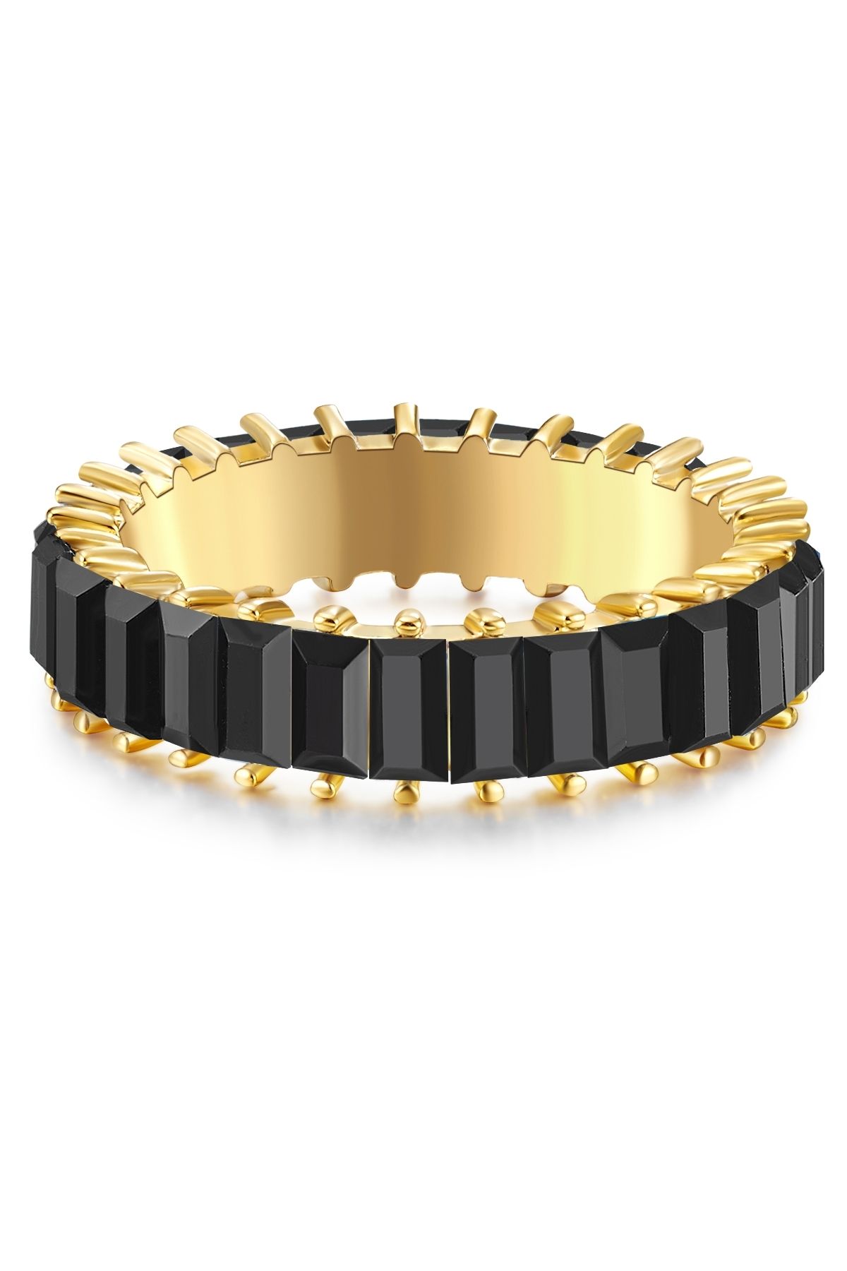 YOKOAMİİ-Modeschmuckring Ring gelbgold Kristall schwarz 1