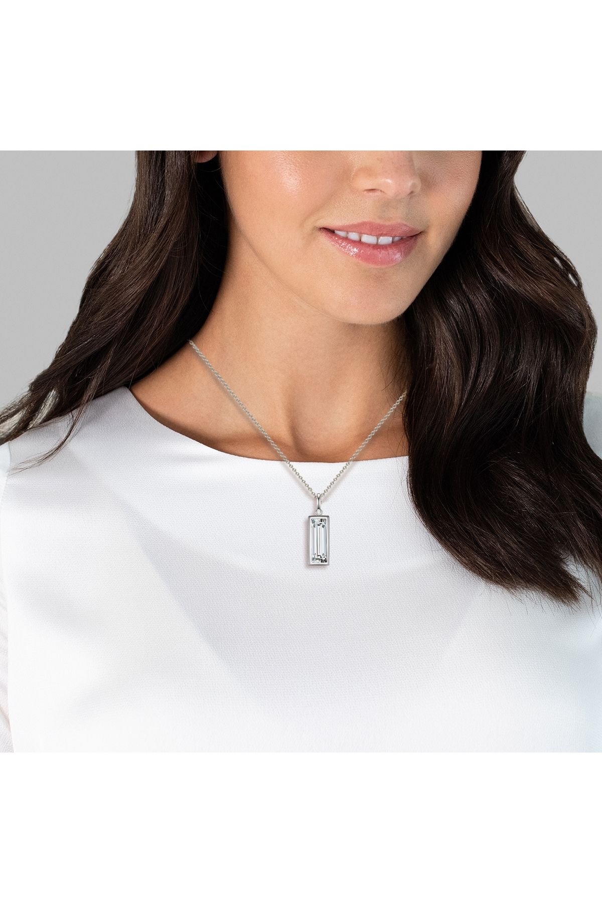 Glanzstücke München-Silberhalskette Kette mit Anhänger Sterling Silber Zirkonia weiß 2