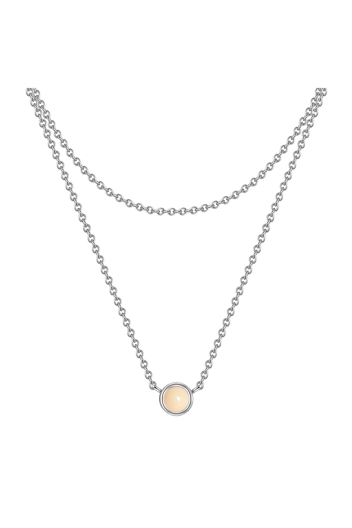 Glanzstücke München-Silberhalskette Kette mit Anhänger Sterling Silber Rosenquarz 1