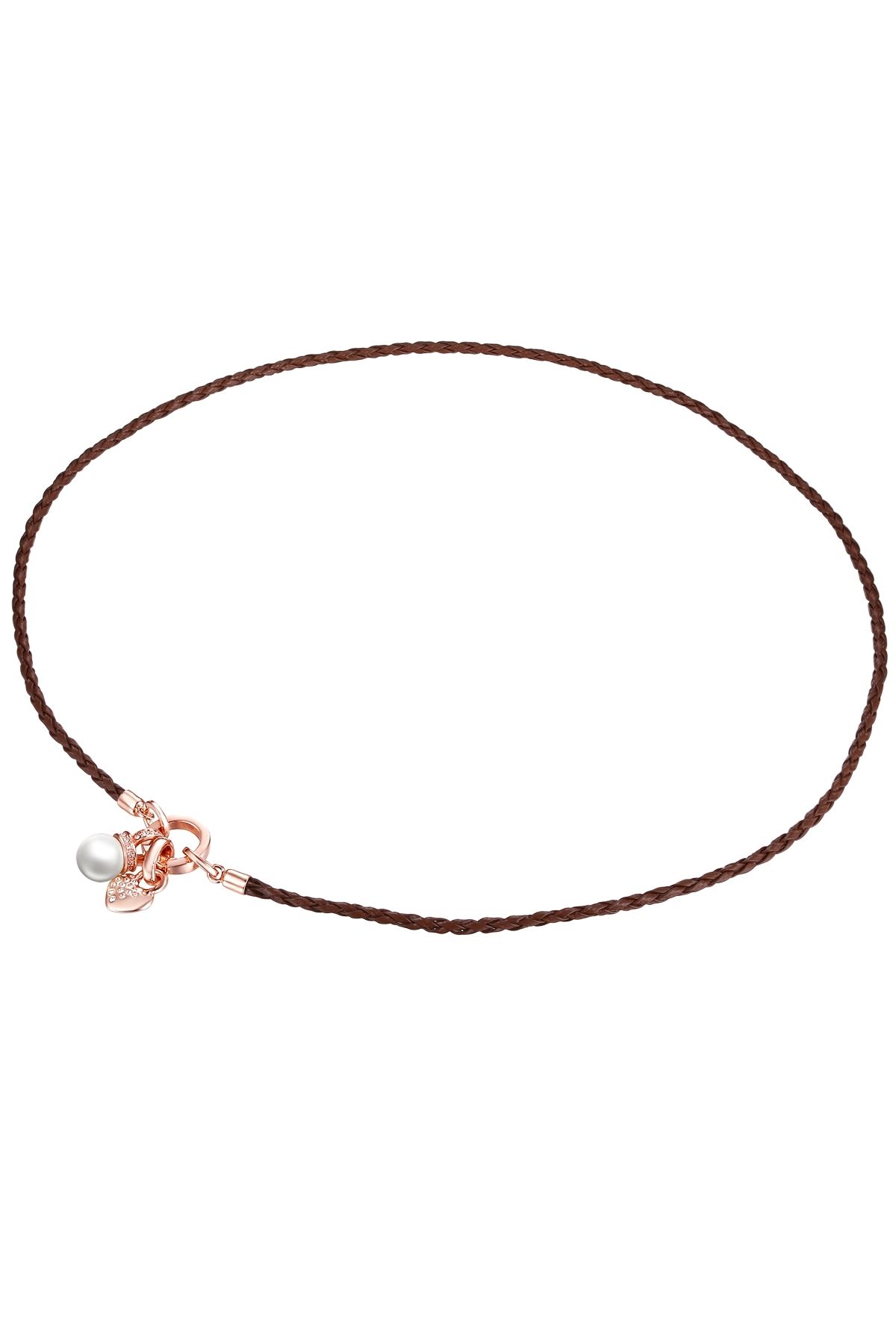 Lulu & Jane-Kette mit Kristallen von Swarovski® Kette braun Perle (synth.) weiß verziert mit Kristallen von Swar 2