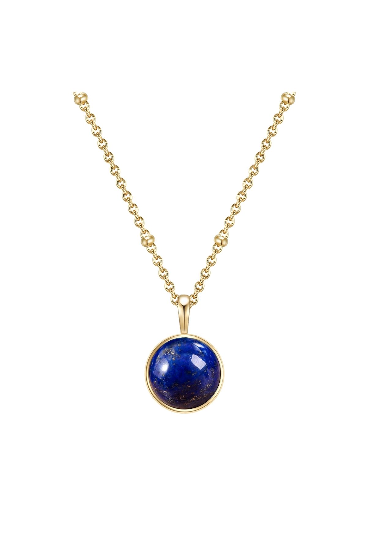 Glanzstücke München-Silberhalskette Kette ve Anhänger Sterling Silber gelbgold Lapislazuli (synth.) 1