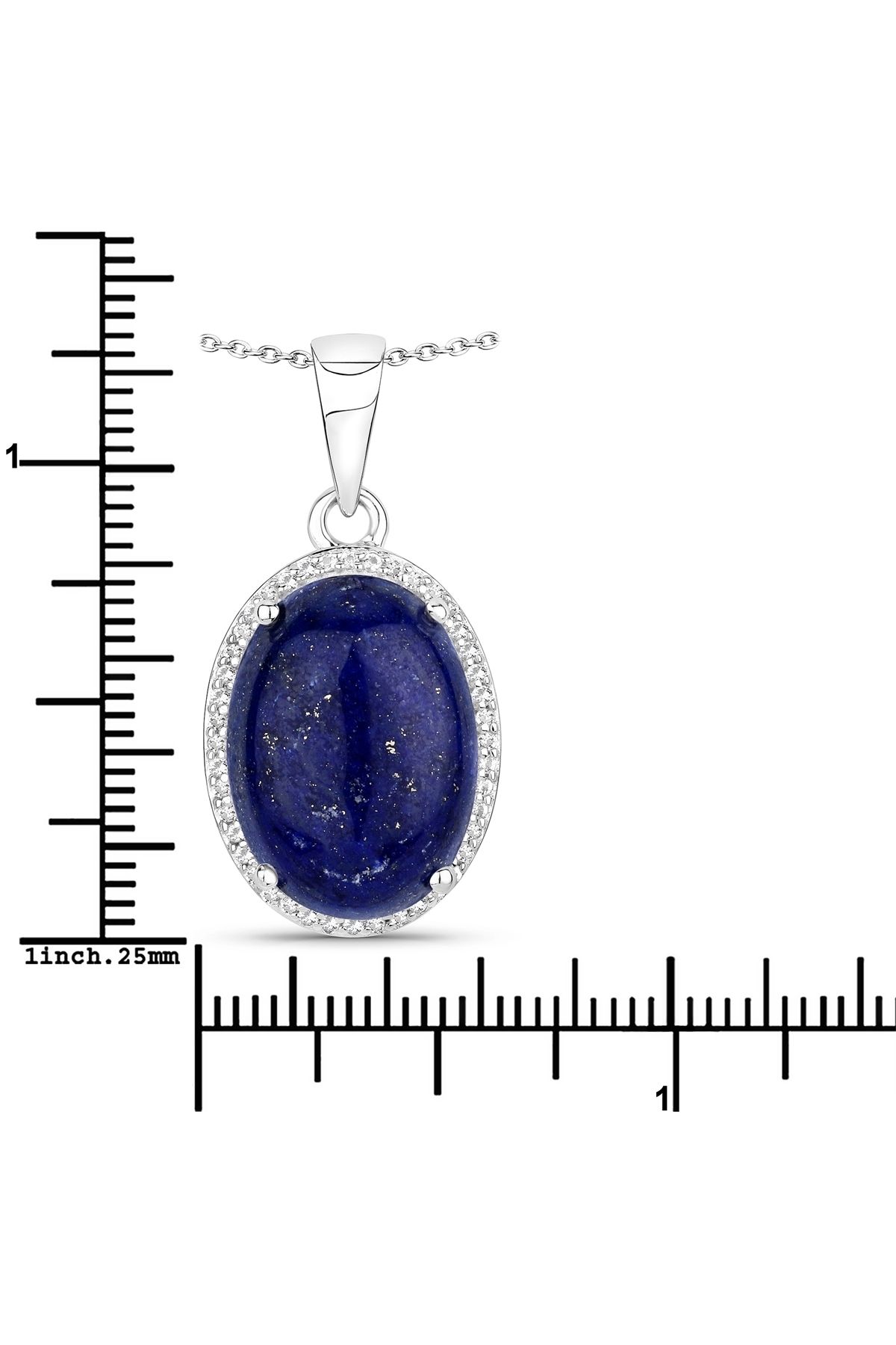 Rafaela Donata-Edelsteinkette Kette mit Anhänger Sterling Silber Lapislazuli Topas weiß 4