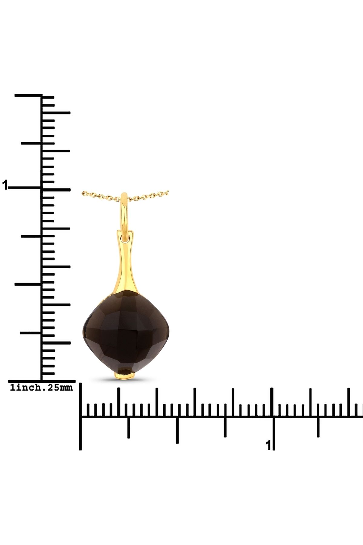 Rafaela Donata-Edelsteinkette Kette ve Anhänger Sterling Silber Gelbvergoldet Rauchquarz Grau 4