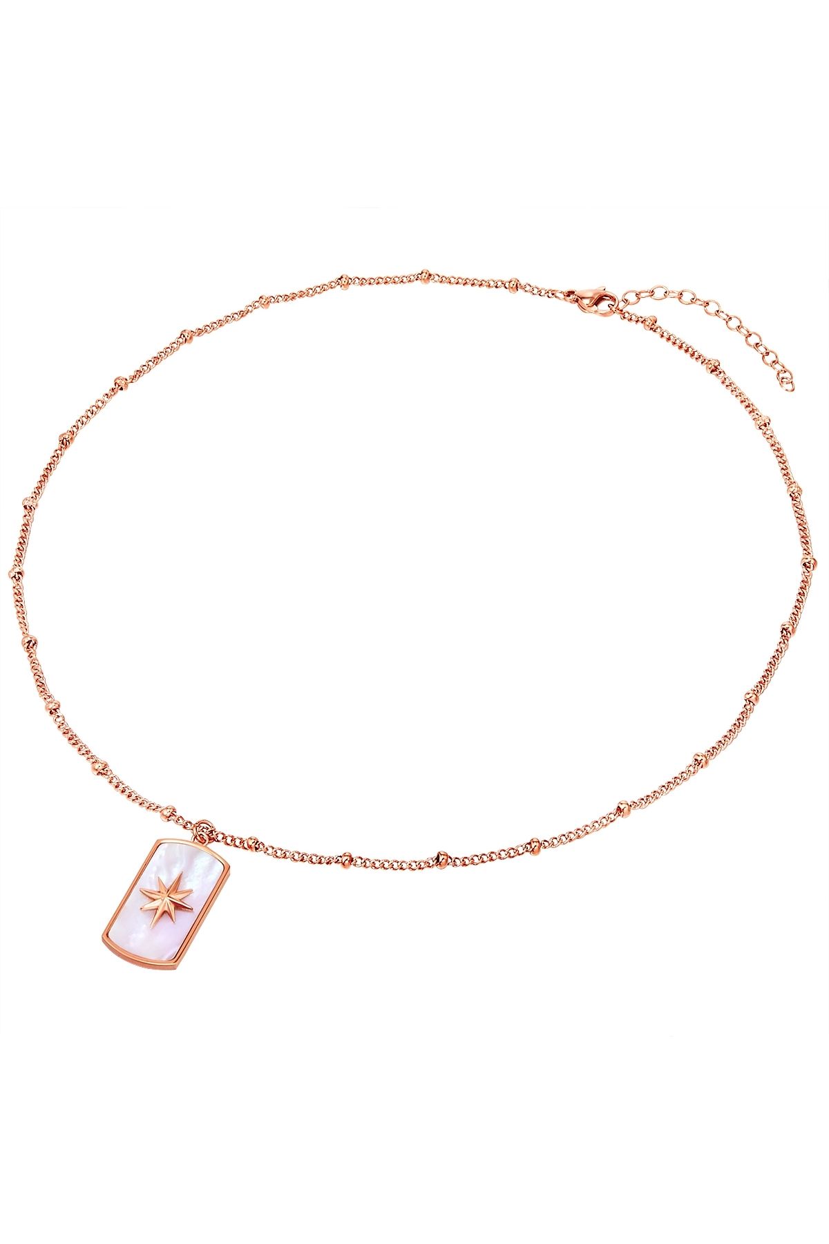 Valero Pearls-Edelstahlhalskette Kette Edelstahl roségold Perlmutt 2