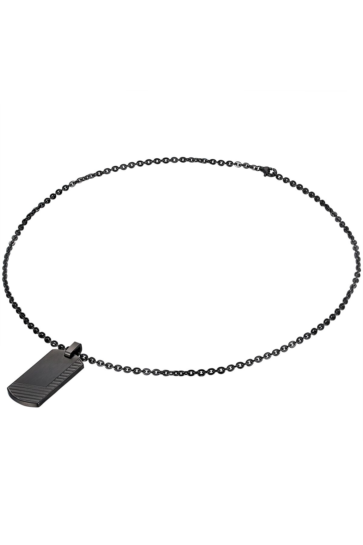 True Rebels-Edelstahlhalskette Kette mit Anhänger Edelstahl schwarz 4