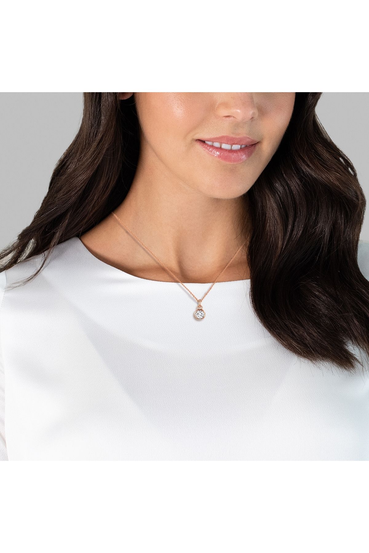 Rafaela Donata-Silberhalskette Kette mit Anhänger Sterling Silber roségold Zirkonia weiß 2