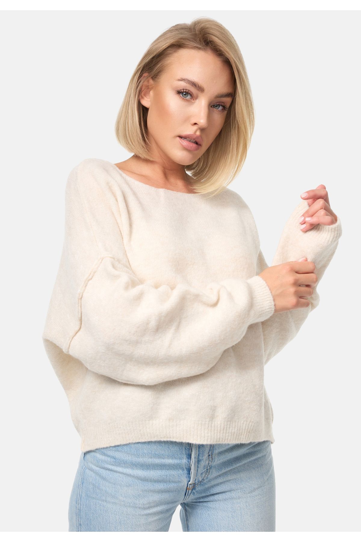 PM SELECTED-Damen Modischer U-Boot Ausschnitt Strickpullover in Einheitsgröße PM04 6