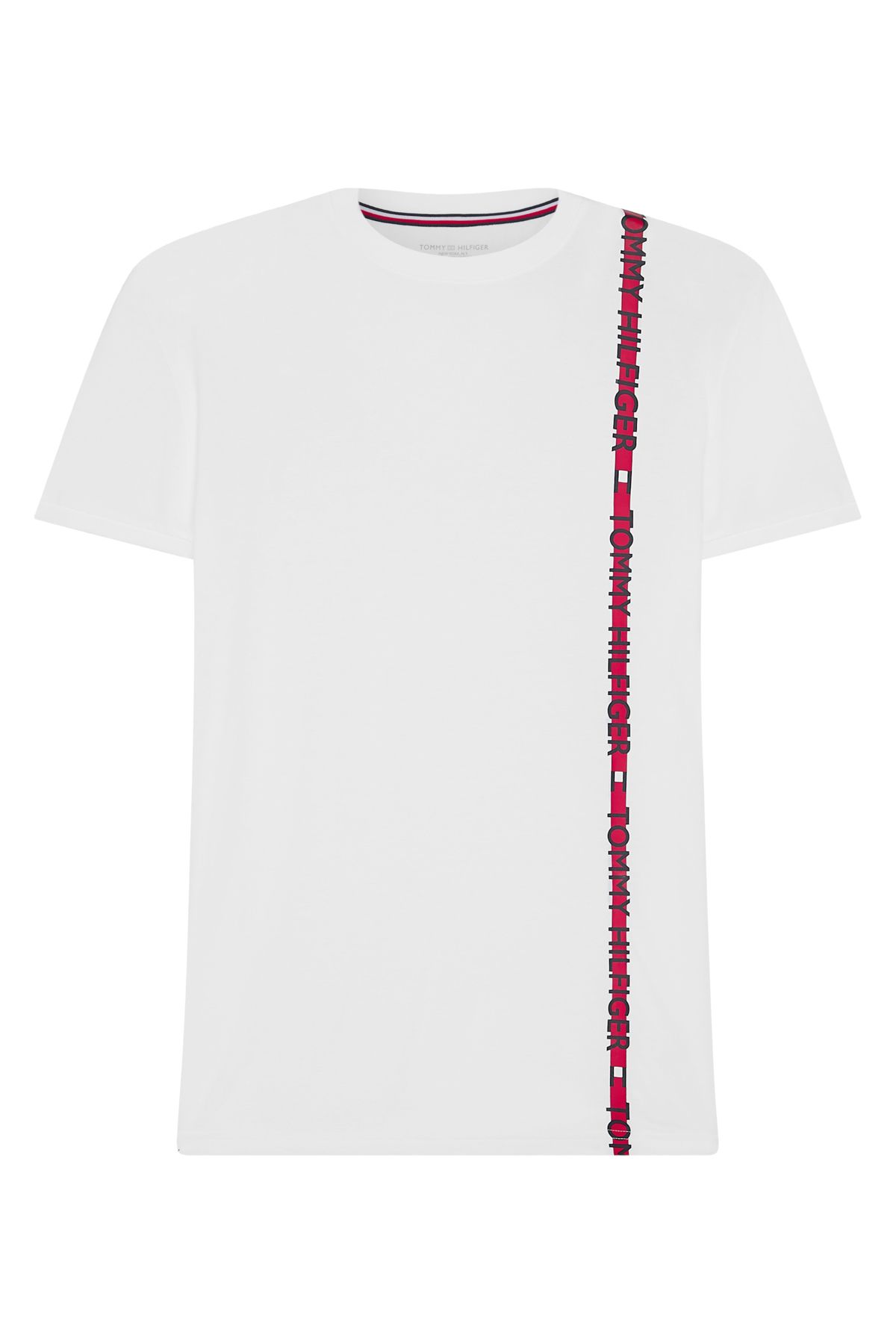 Tommy Hilfiger Weißes Kurzarm-T-Shirt Logo und Trendyol rundem Kragen Herren mit - UM0UM01915-YBR für