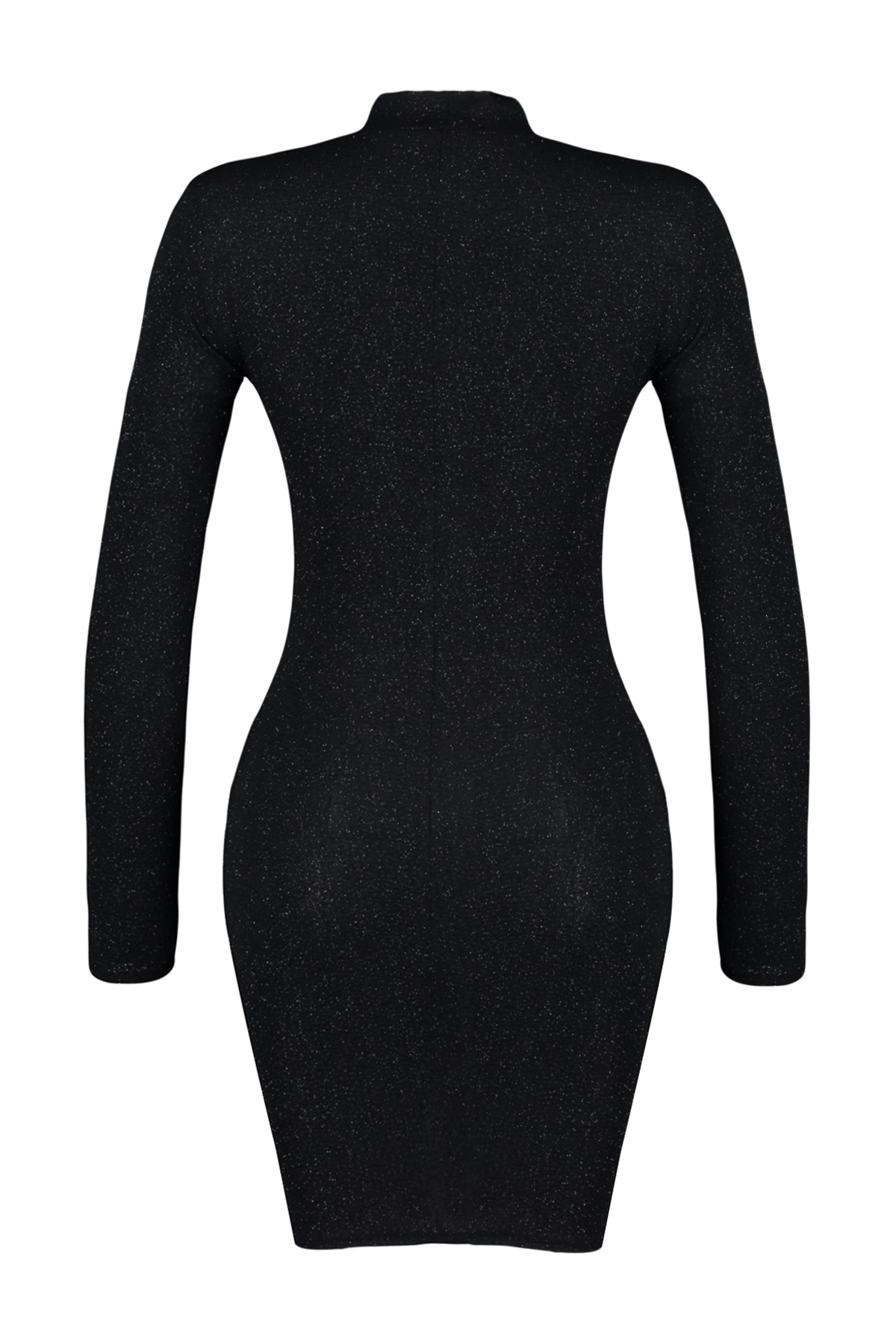 Trendyolmilla  Siyah Simli Örme Kısa Şık Abiye Gece Mezuniyet Elbisesi TPRAW24EL00006 - Görsel 8