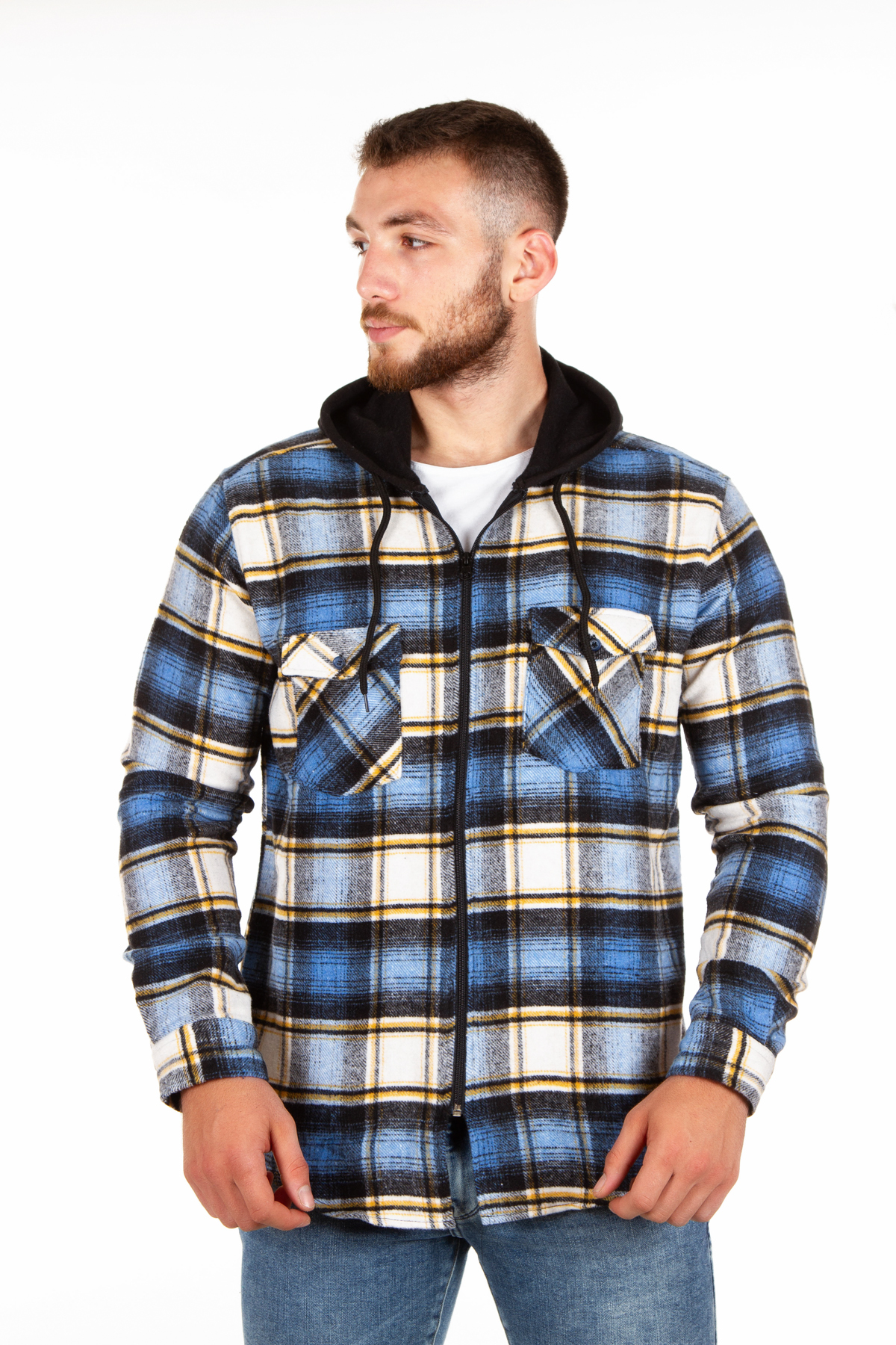 پیراهن مردانه آبی BENESSE | BNS0000063 اورجینال - تصویر 4