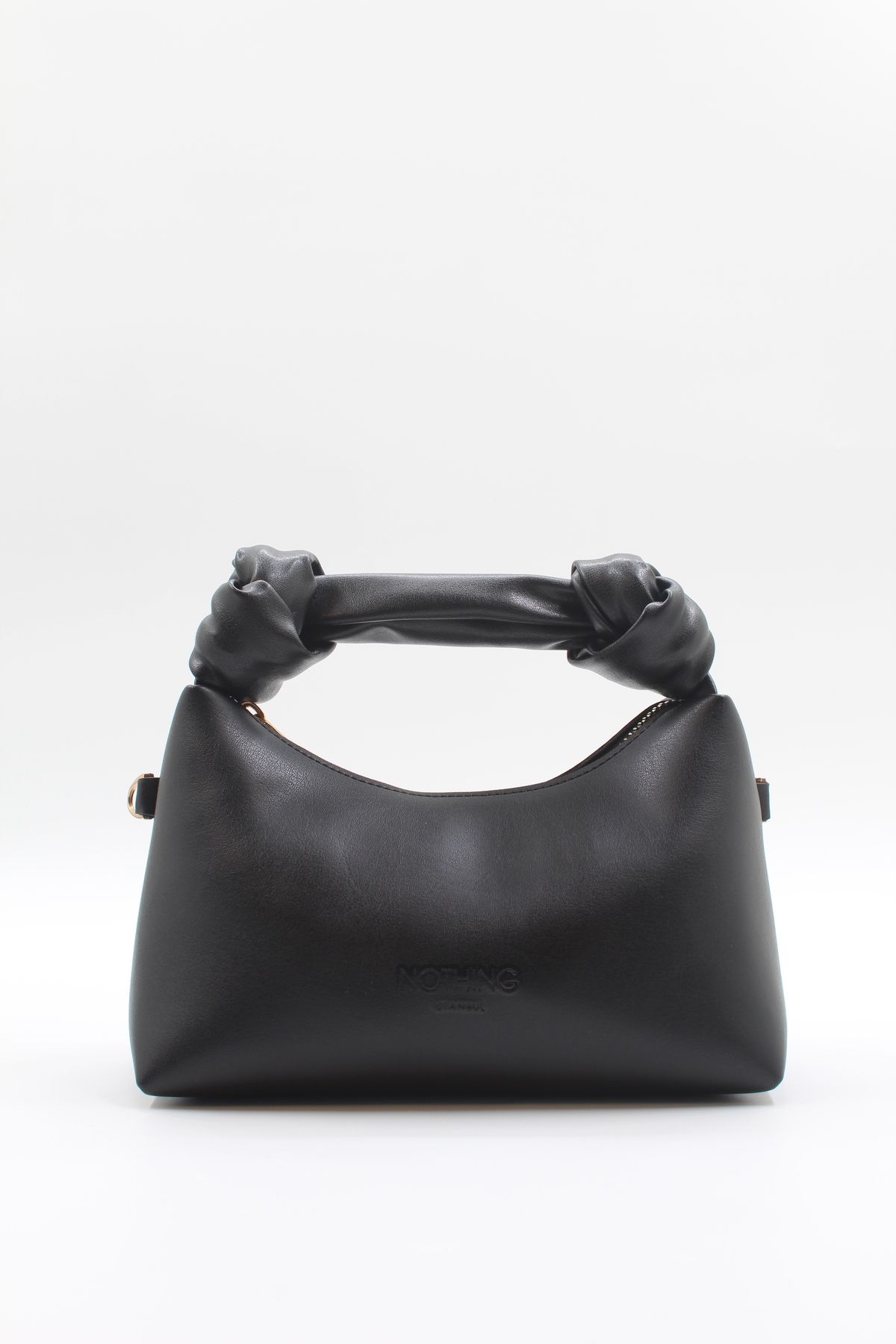 NOTHING-Women's 3-Piece Chain Bag Urban Bag Knot Detailed Bag Set with Necklace Gift Black 2