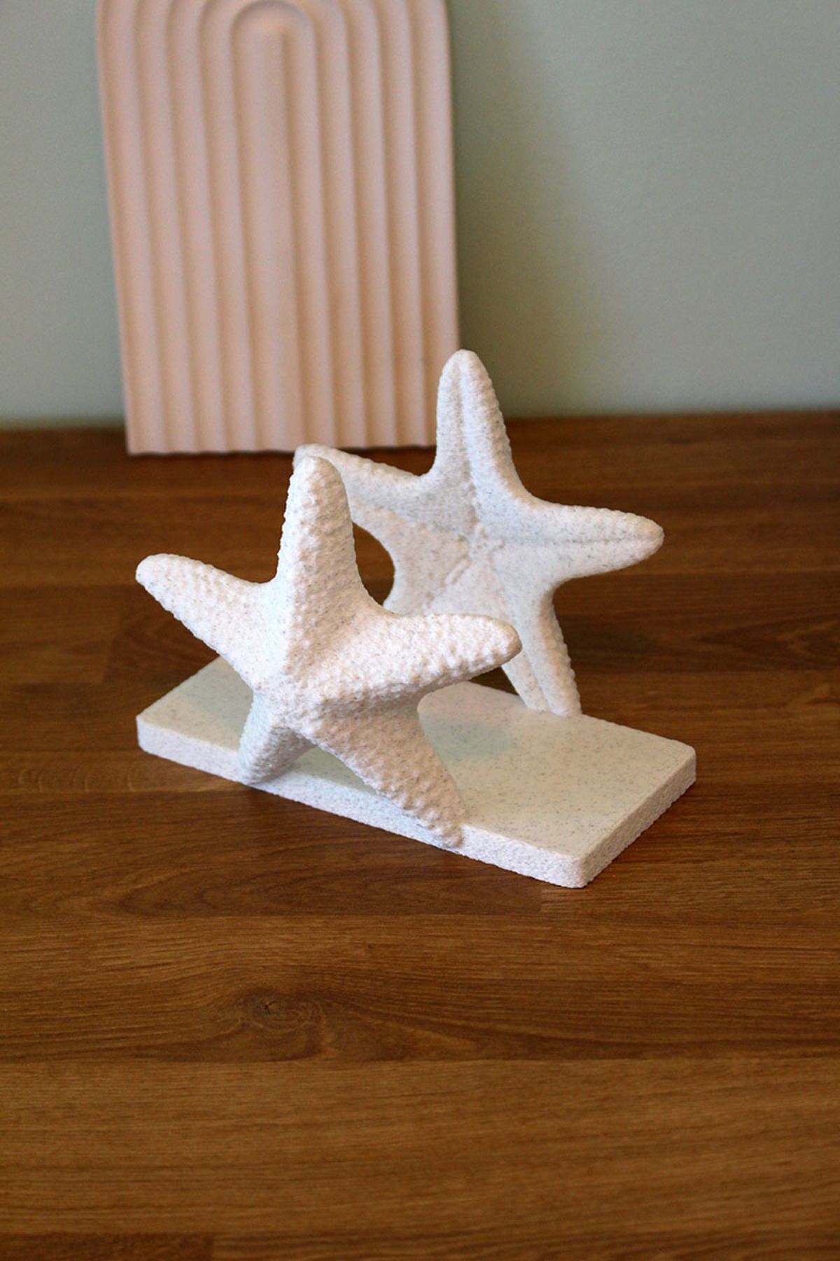 Maflen Starfish Star Decorative Object Napkin Holder White with Granite Look