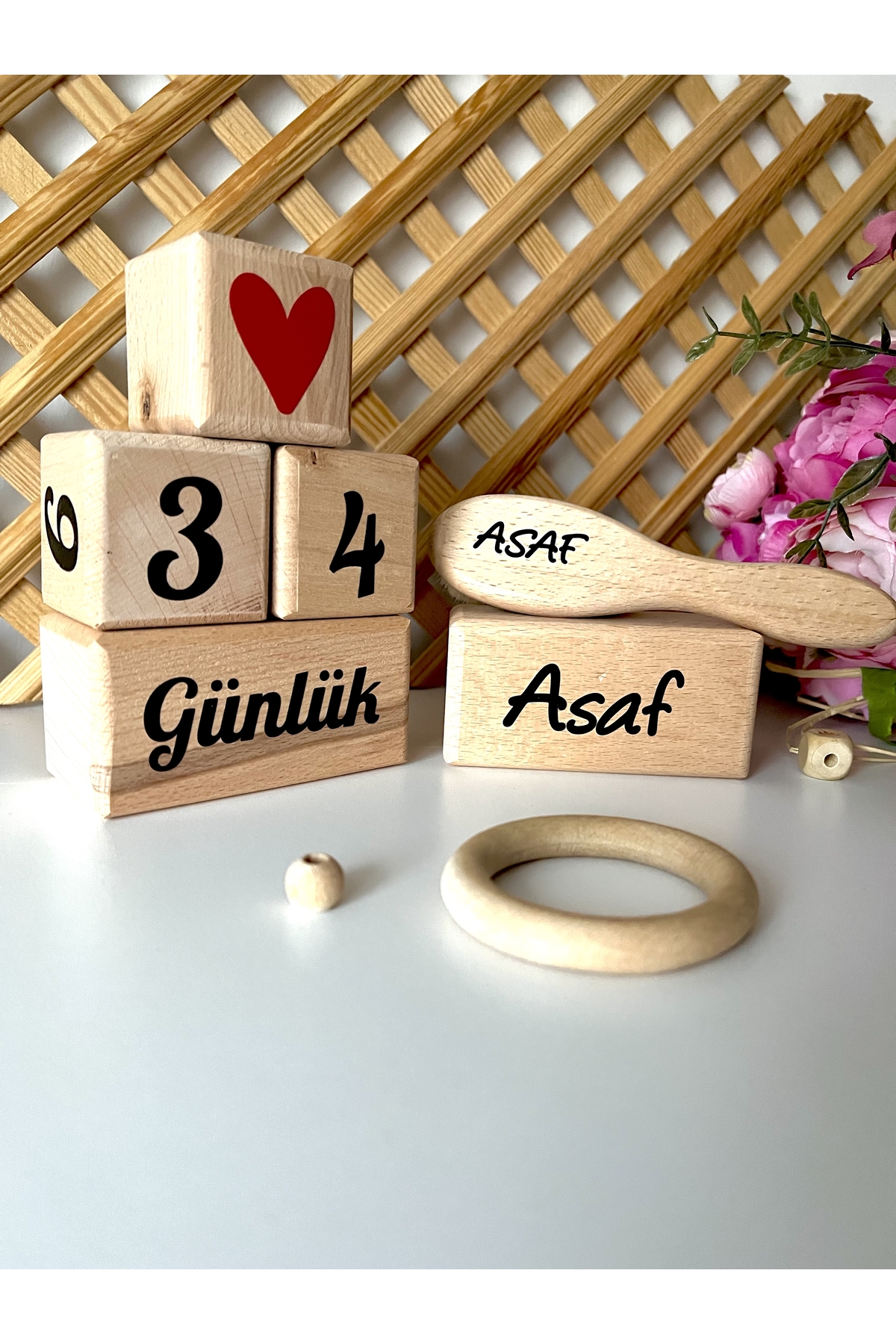 İSİMLİ ANNE BEBEK ANI KÜPÜ VE DEKOR SET 3lü Siyah