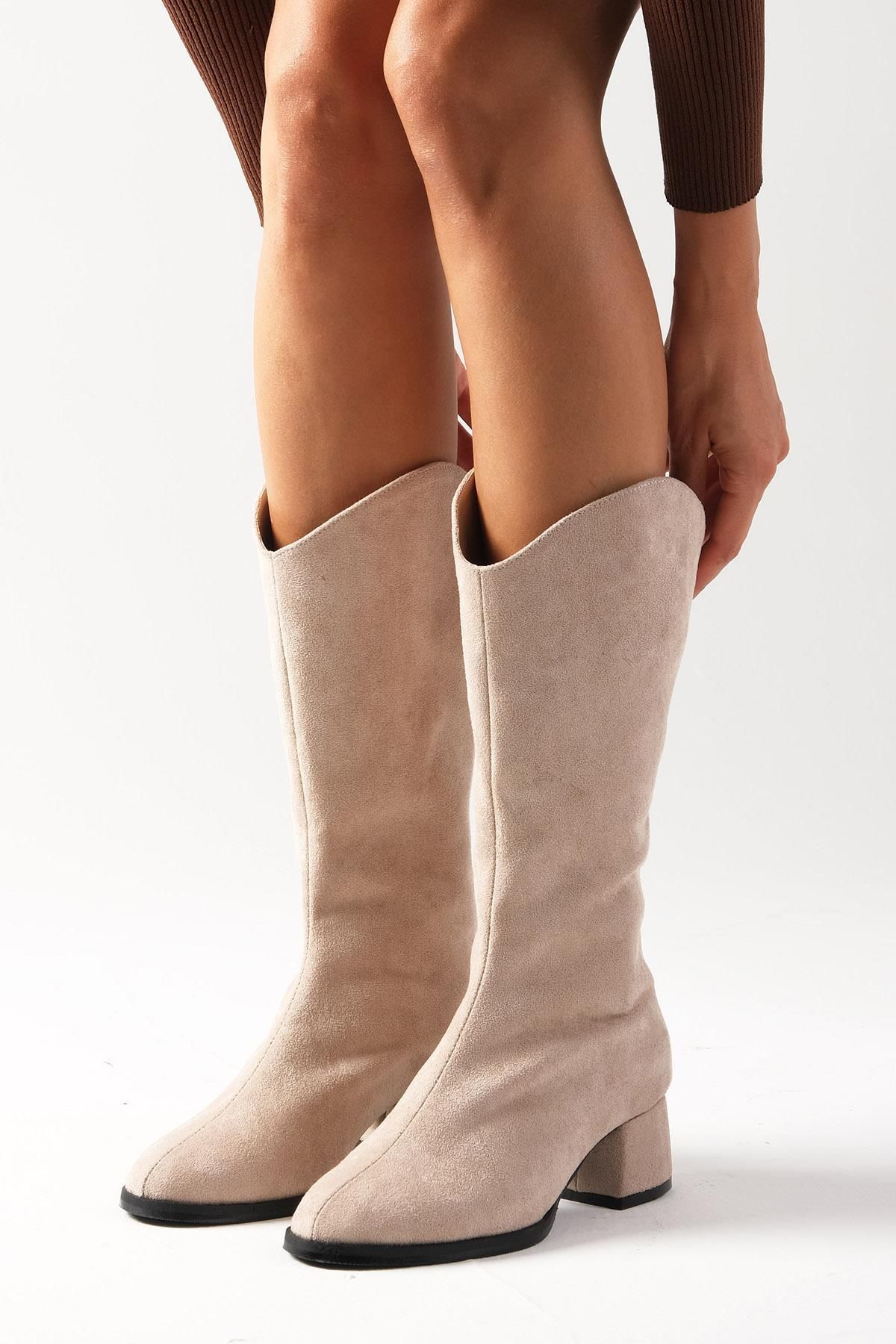 Beige suede boots ladies clearance